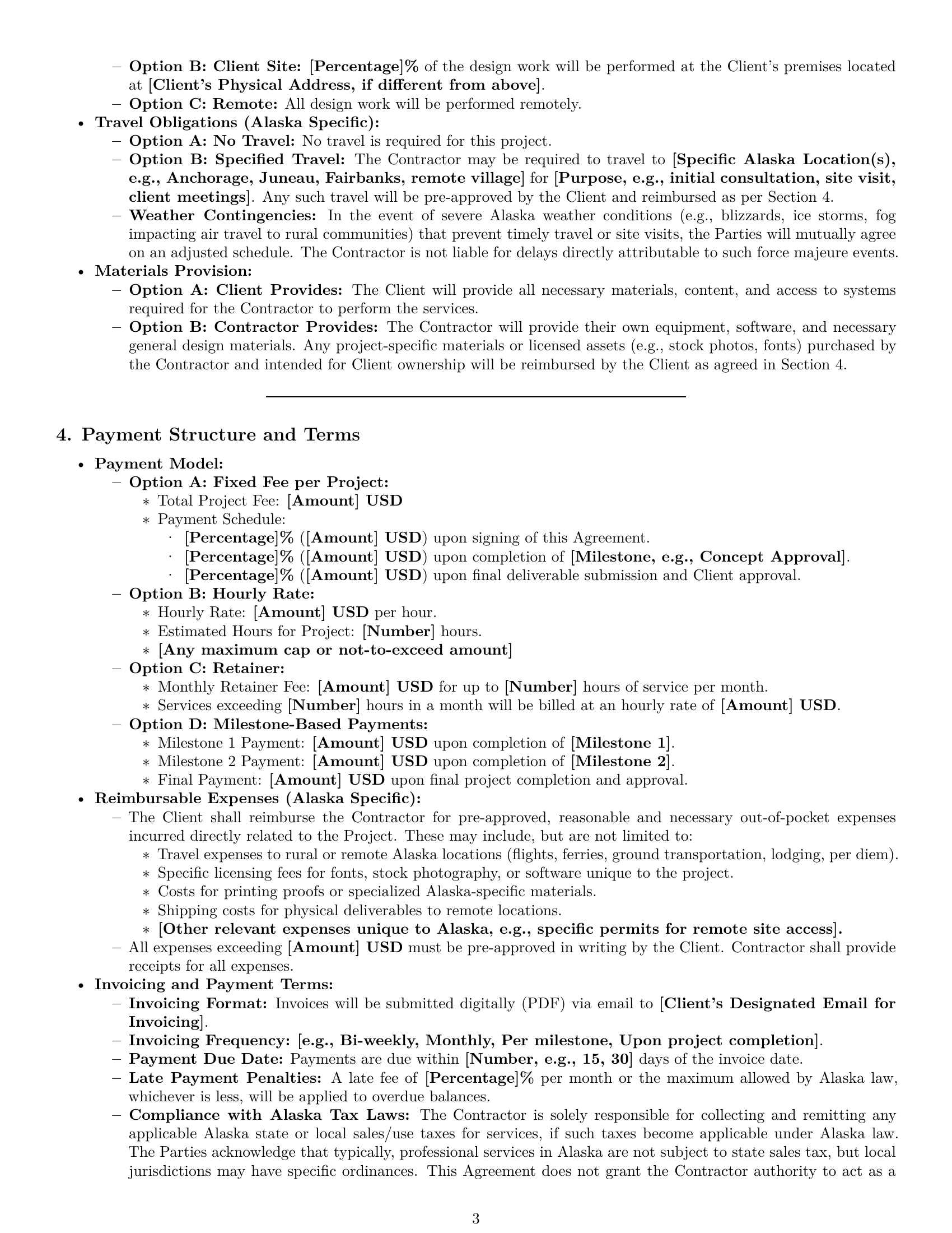Preview page 3 of Pro Alaska design independent contractor agreement template