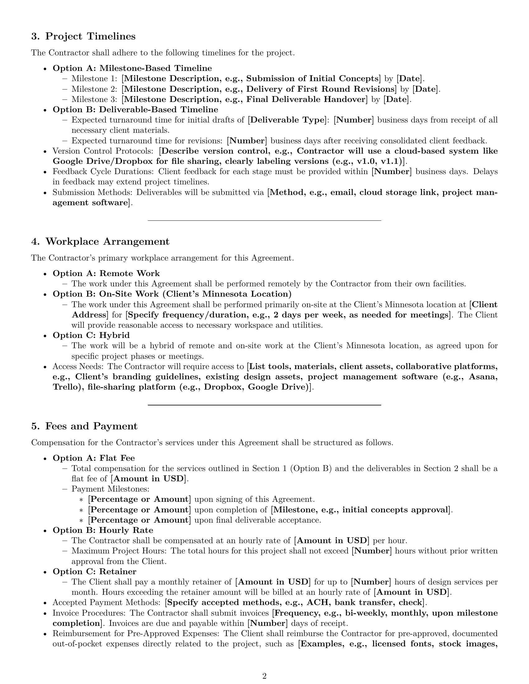 Preview page 2 of Pro Minnesota design independent contractor agreement template