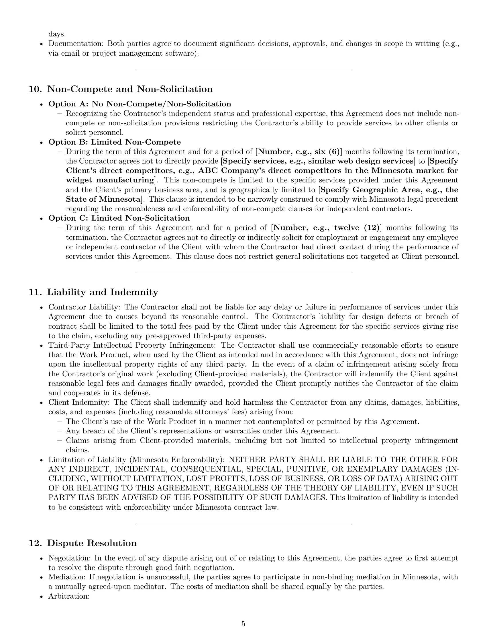 Preview page 5 of Pro Minnesota design independent contractor agreement template