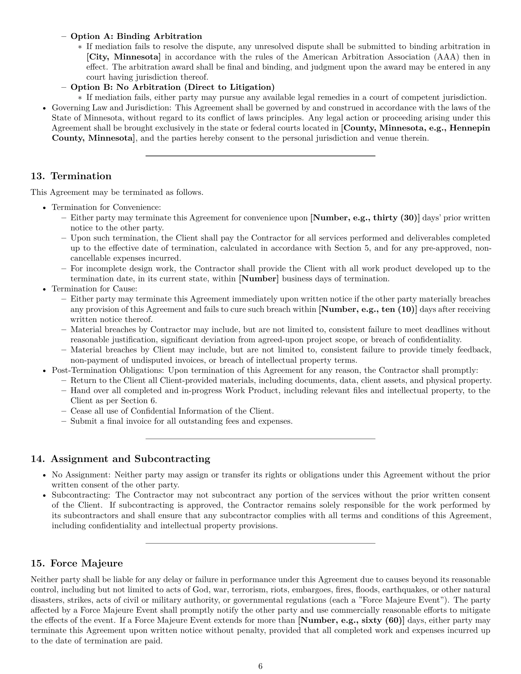 Preview page 6 of Pro Minnesota design independent contractor agreement template