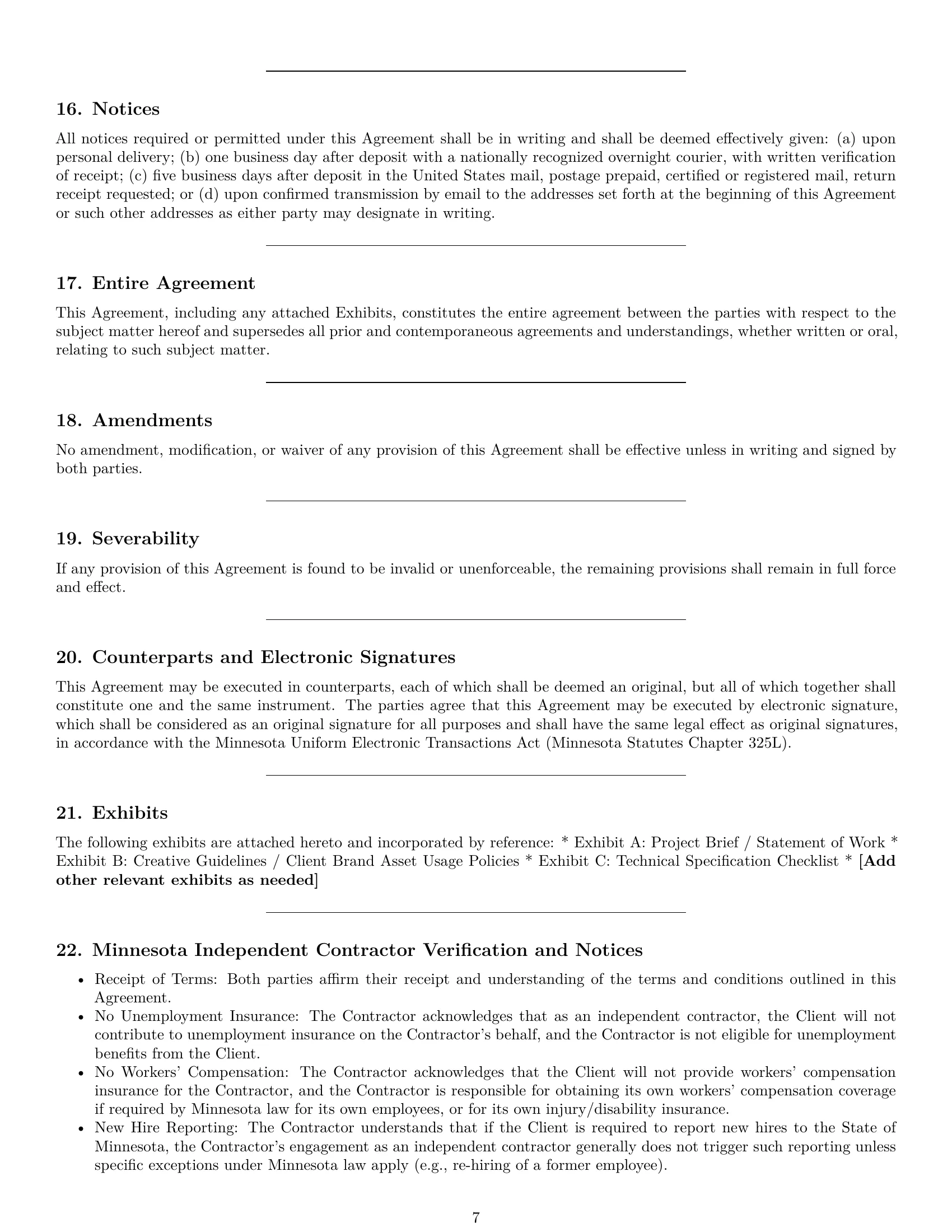 Preview page 7 of Pro Minnesota design independent contractor agreement template