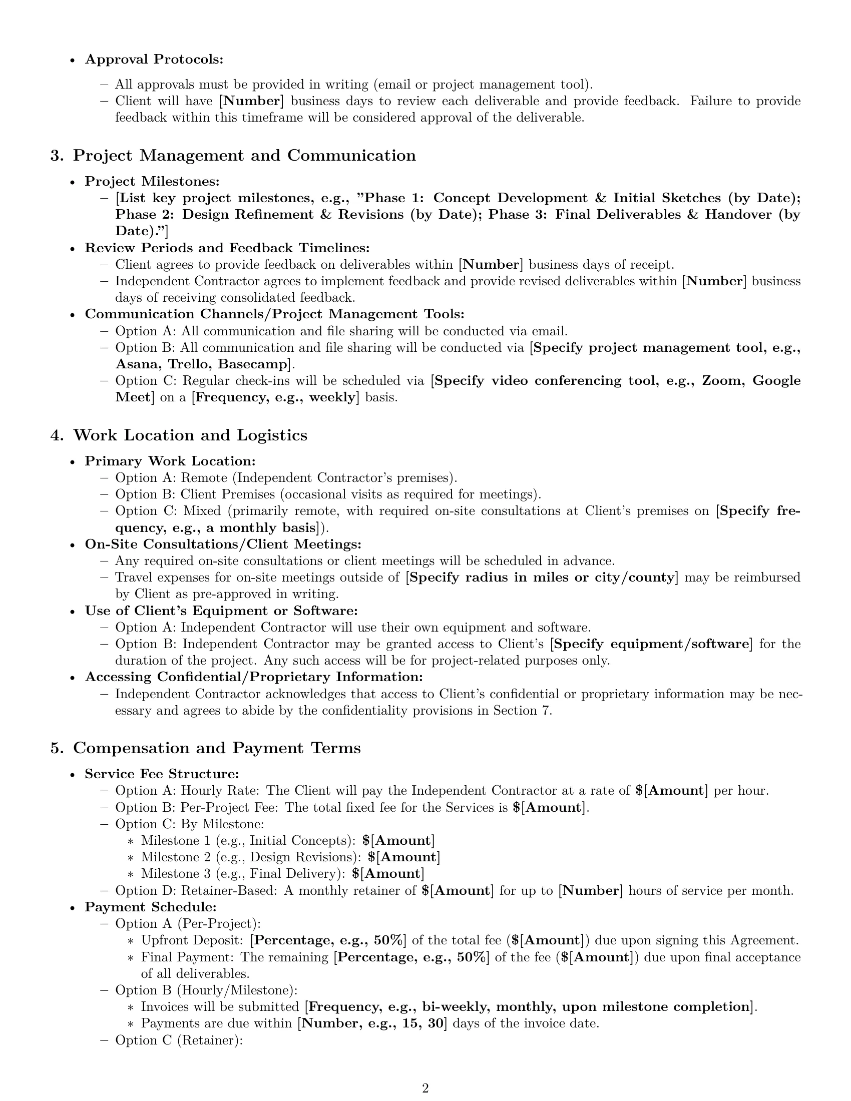 Preview page 2 of Pro Mississippi design independent contractor agreement template