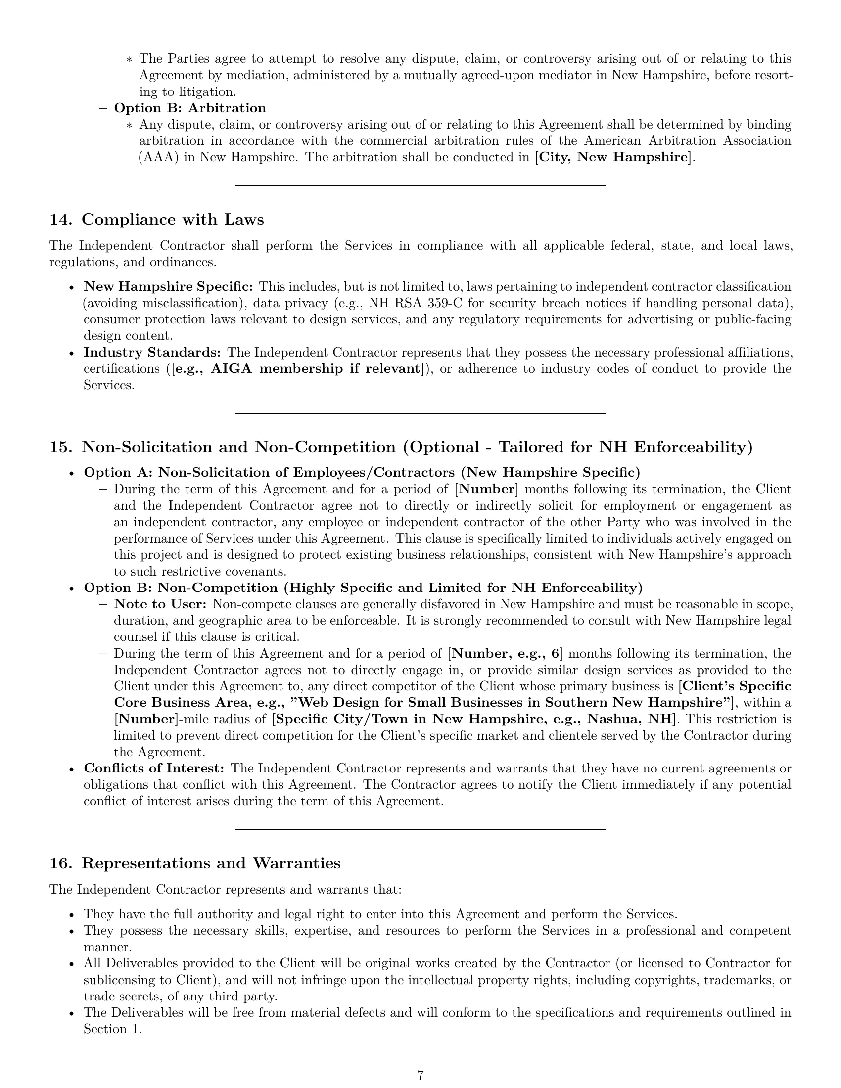 Preview page 7 of Pro New Hampshire design independent contractor agreement template