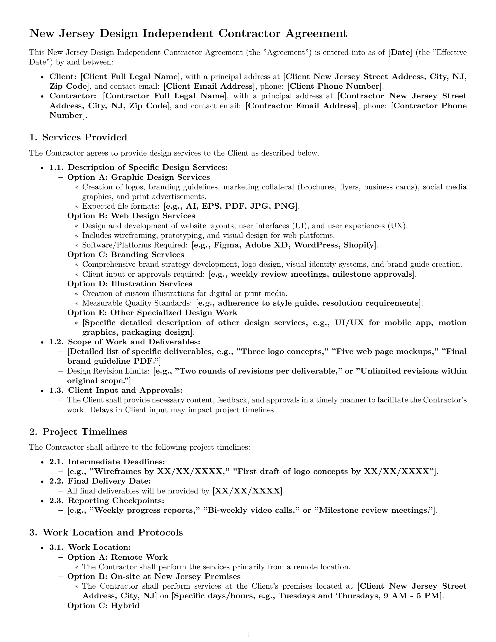 Preview page 1 of Pro New Jersey design independent contractor agreement template