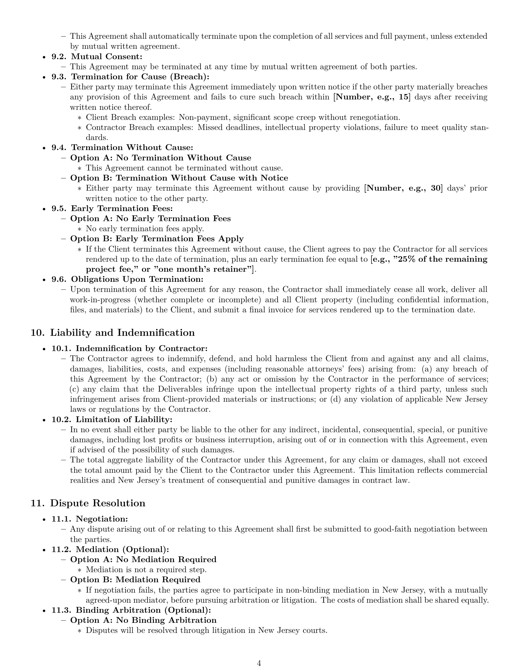 Preview page 4 of Pro New Jersey design independent contractor agreement template
