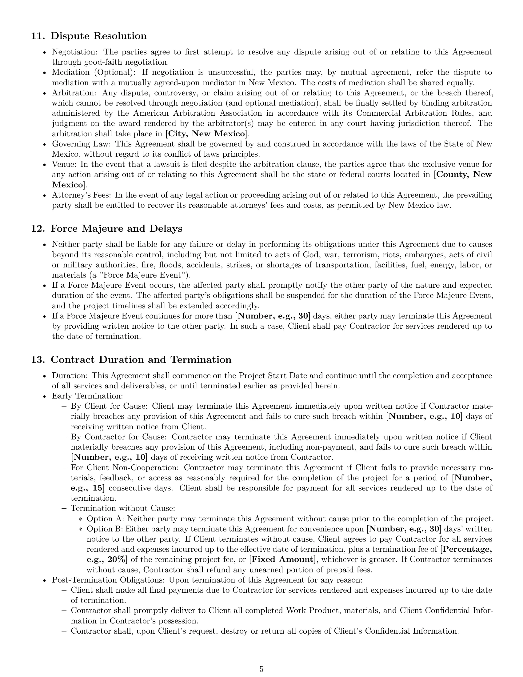 Preview page 5 of Pro New Mexico design independent contractor agreement template