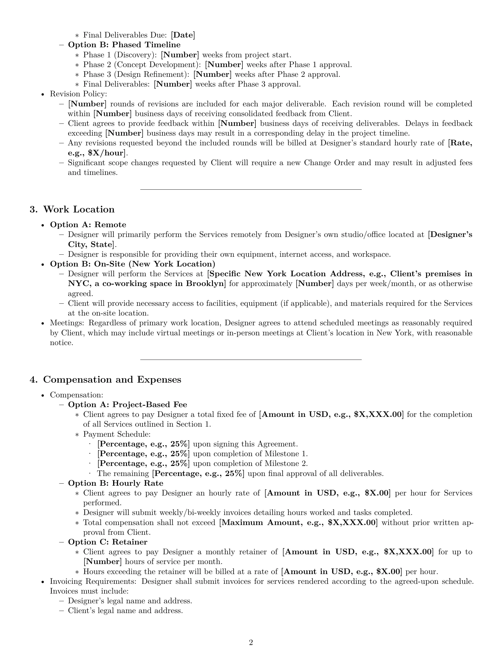 Preview page 2 of Pro New York design independent contractor agreement template