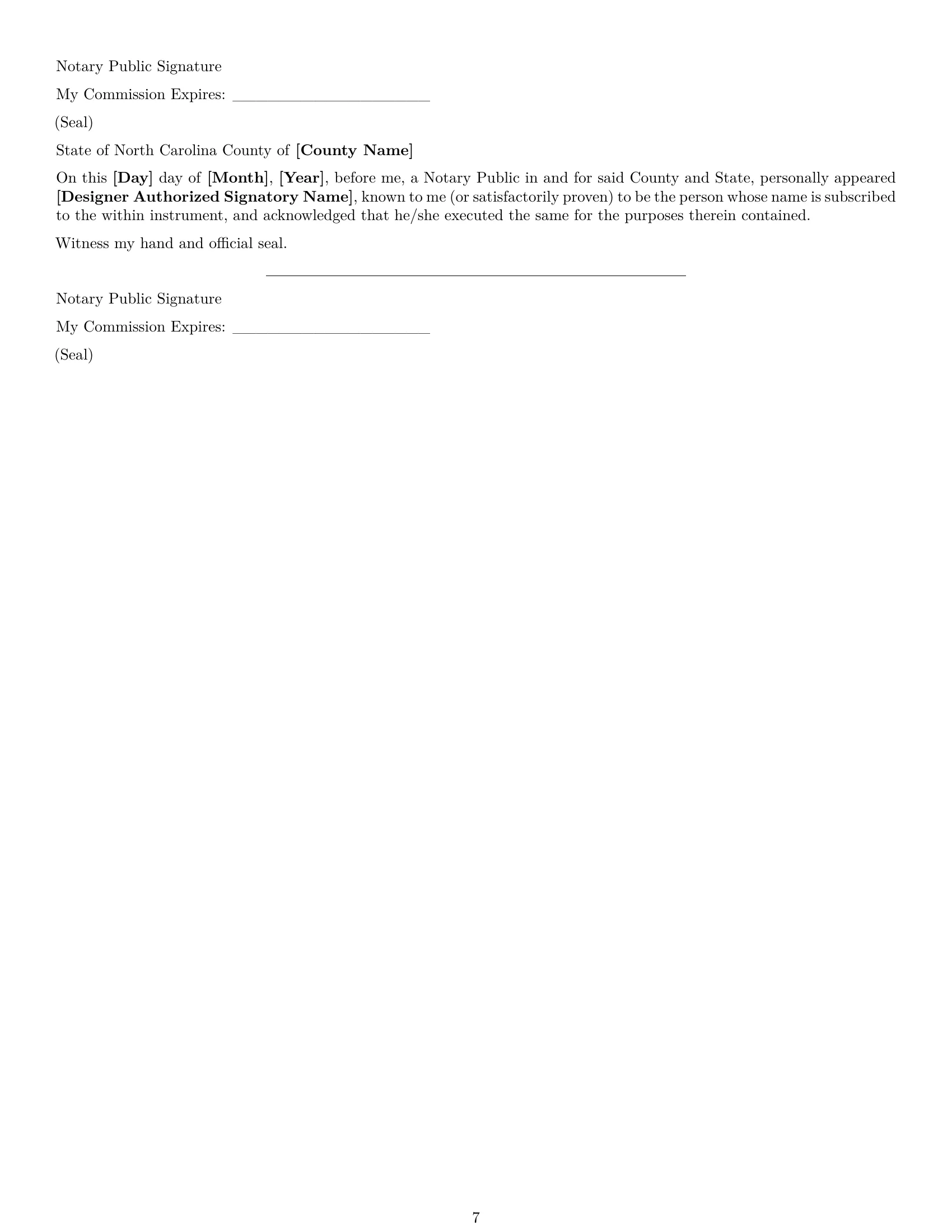 Preview page 7 of Pro North Carolina design independent contractor agreement template