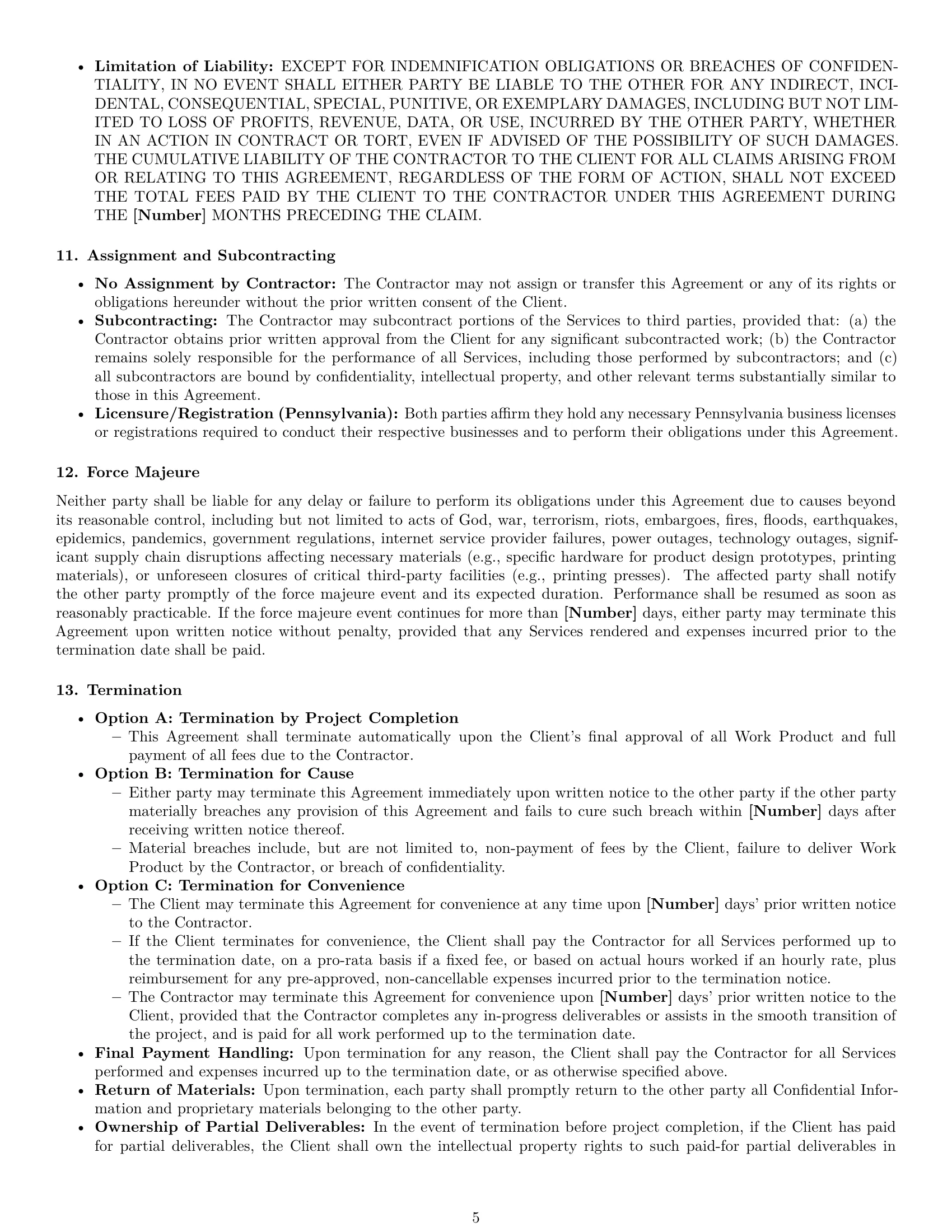 Preview page 5 of Pro Pennsylvania design independent contractor agreement template