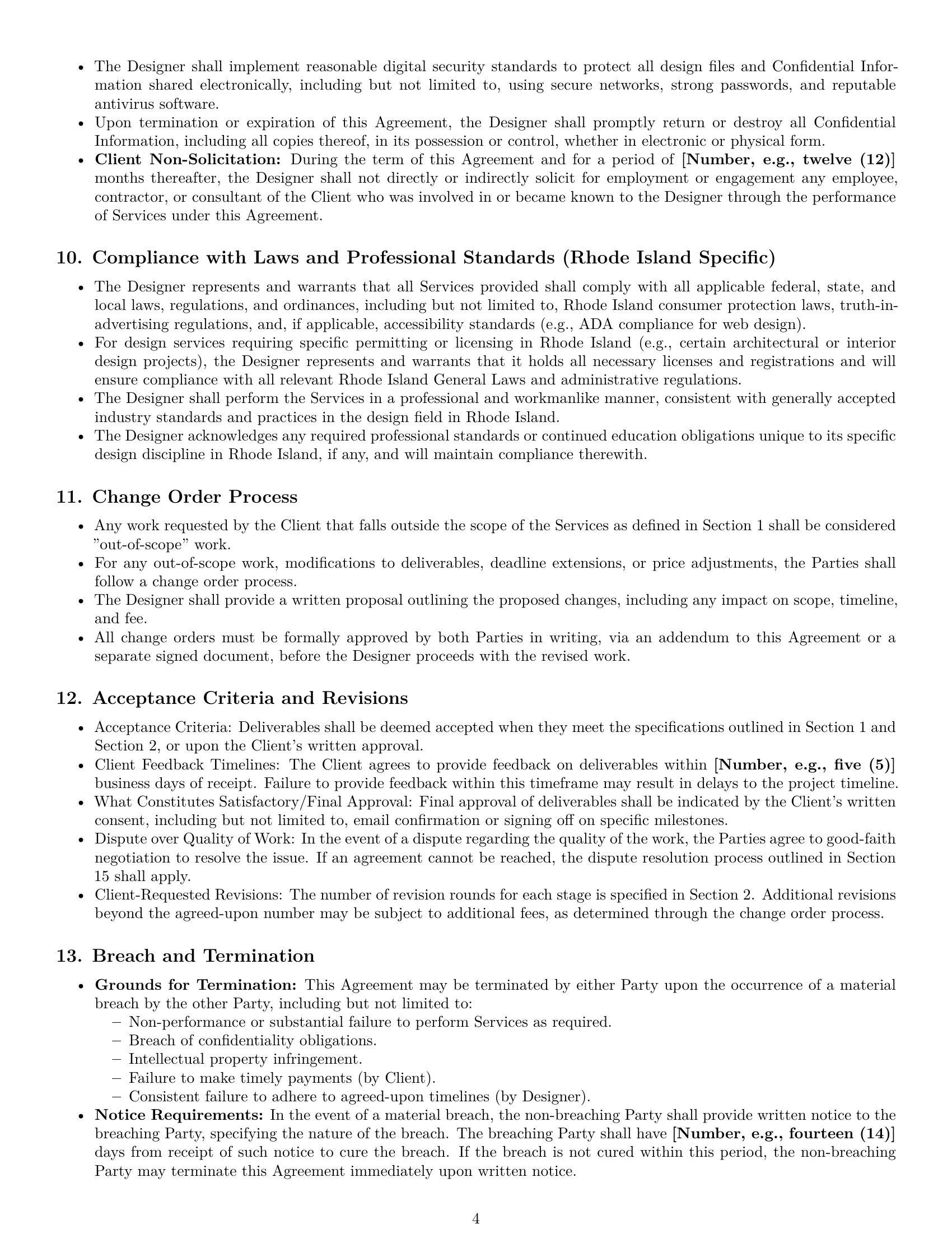 Preview page 4 of Pro Rhode Island design independent contractor agreement template
