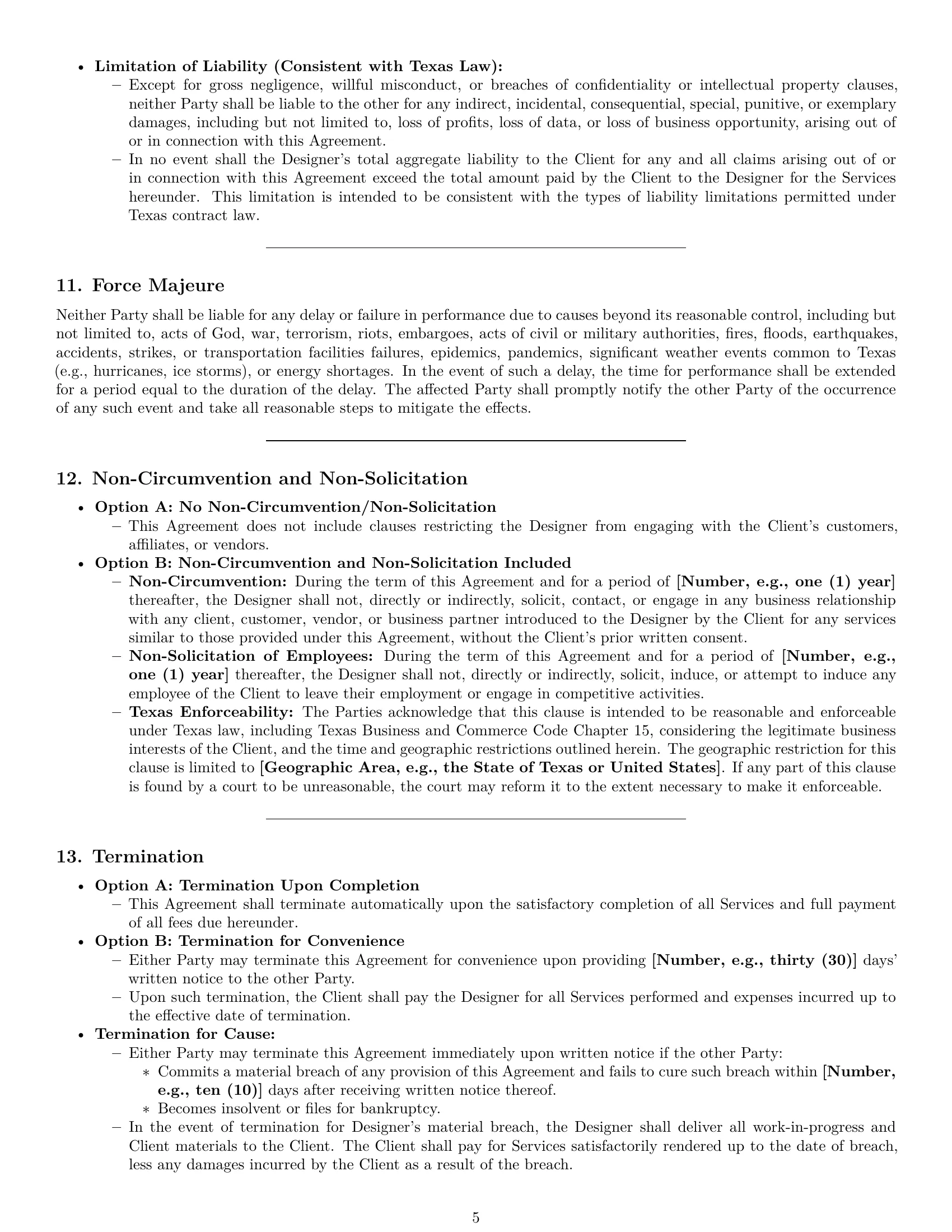 Preview page 5 of Pro Texas design independent contractor agreement template