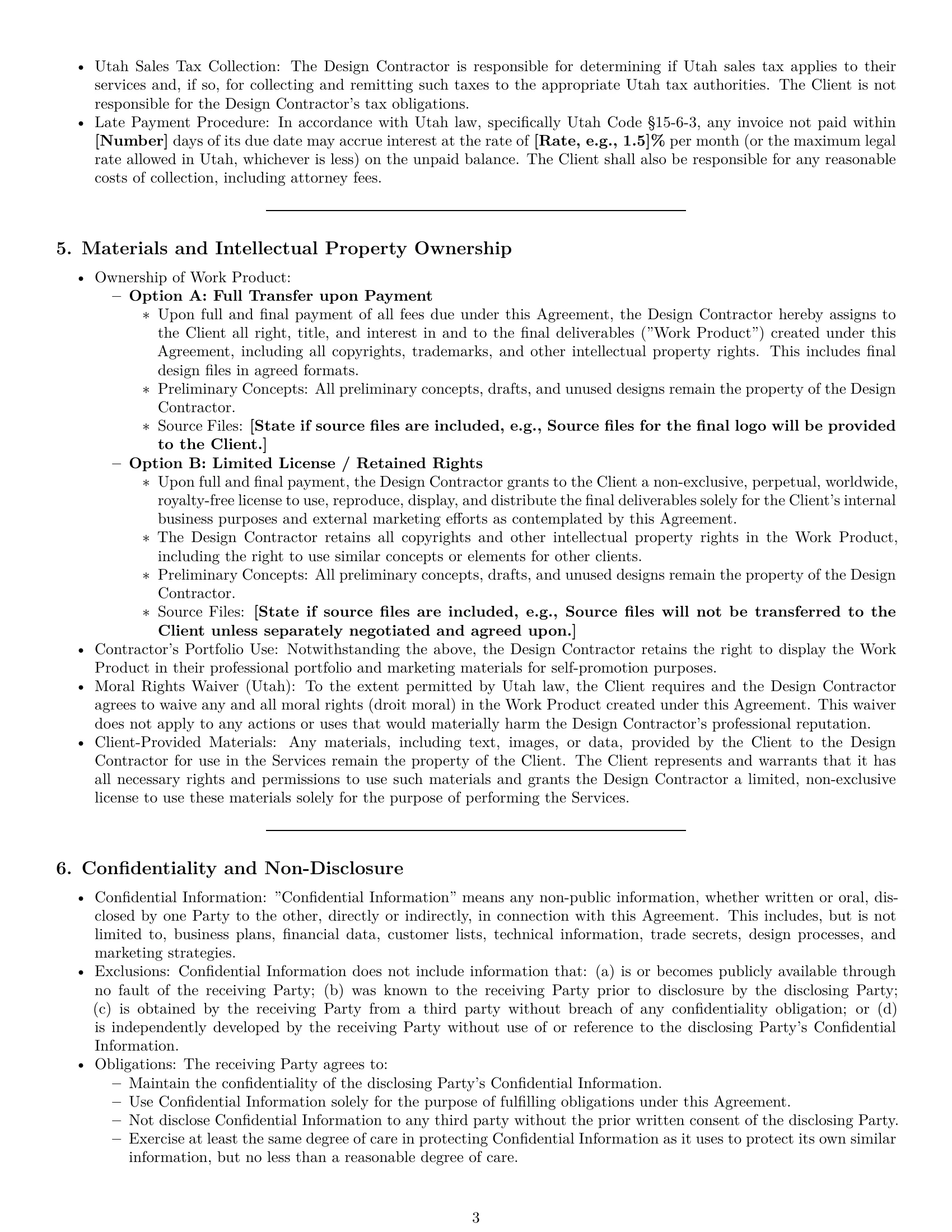Preview page 3 of Pro Utah design independent contractor agreement template
