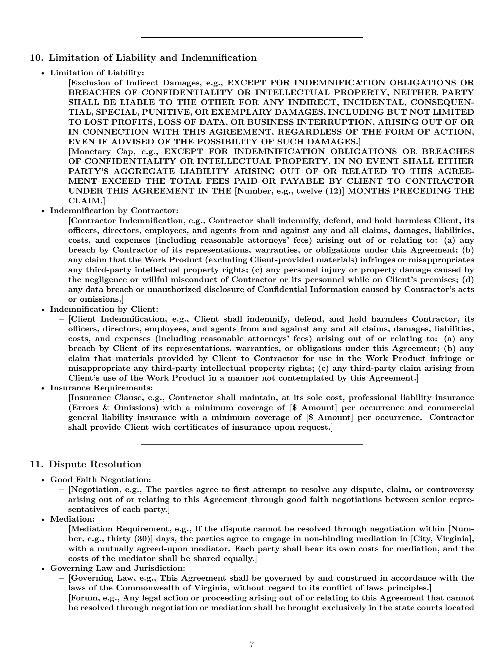 Preview page 7 of Pro Virginia design independent contractor agreement template