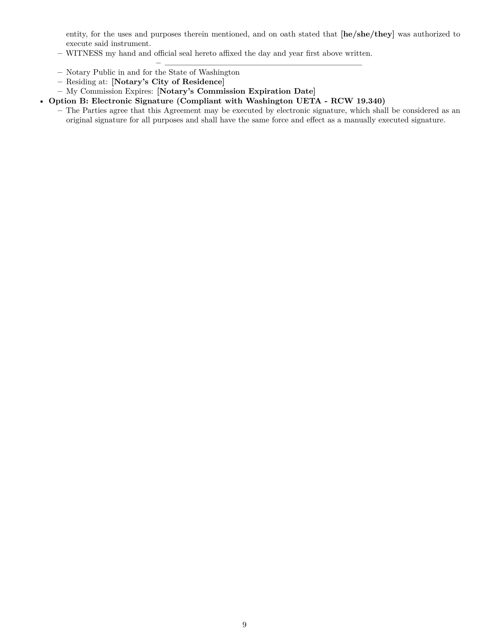 Preview page 9 of Pro Washington design independent contractor agreement template