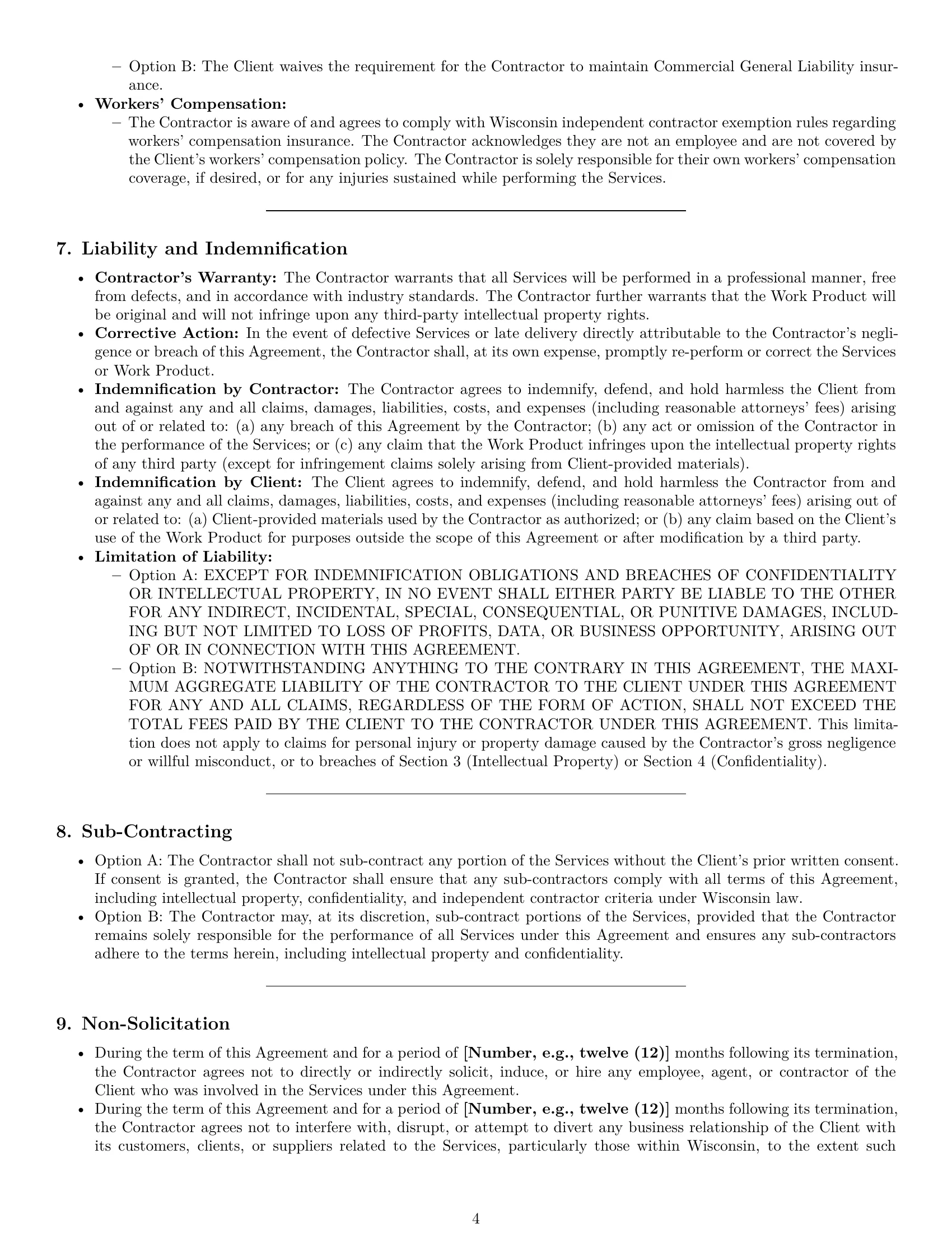 Preview page 4 of Pro Wisconsin design independent contractor agreement template