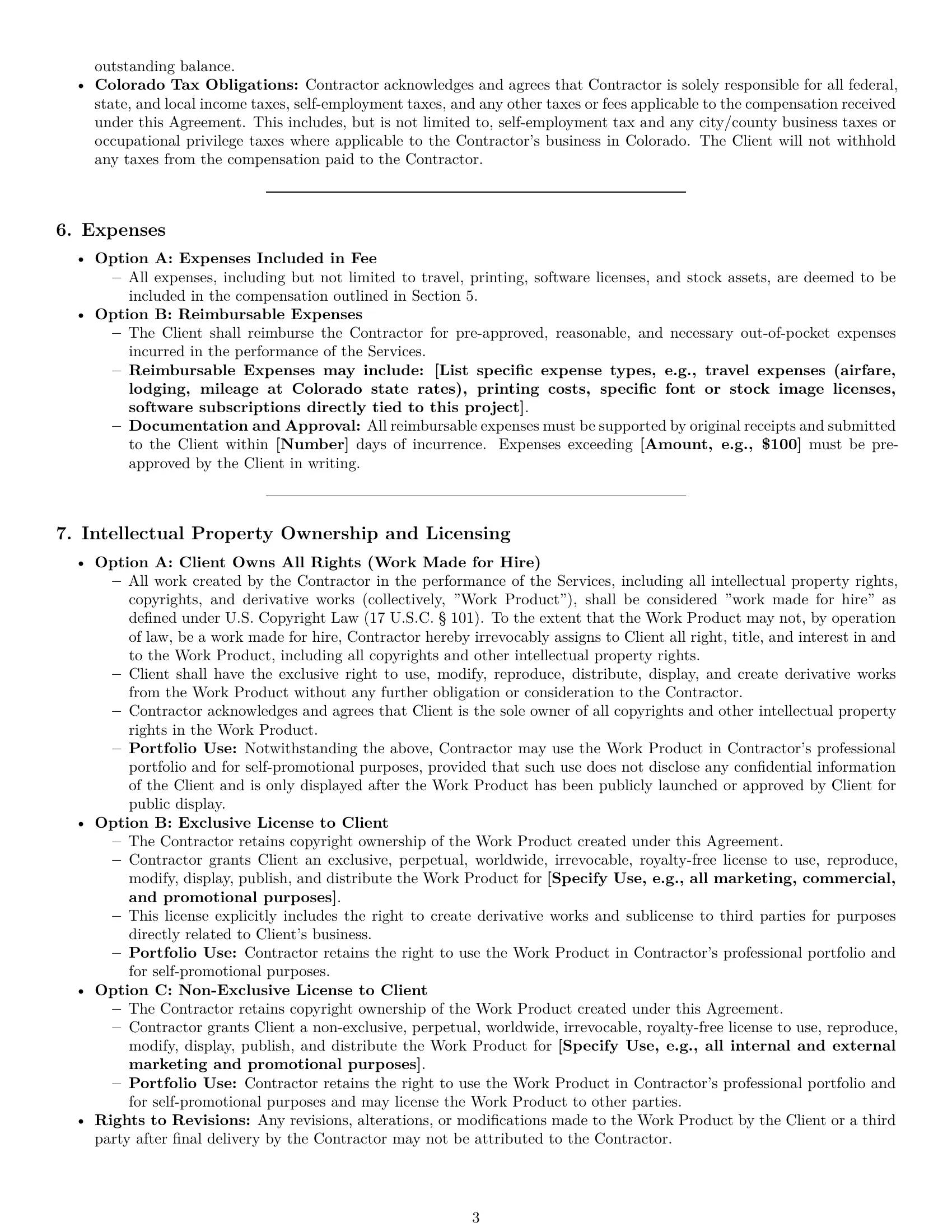 Preview page 3 of Pro Colorado design independent contractor agreement template