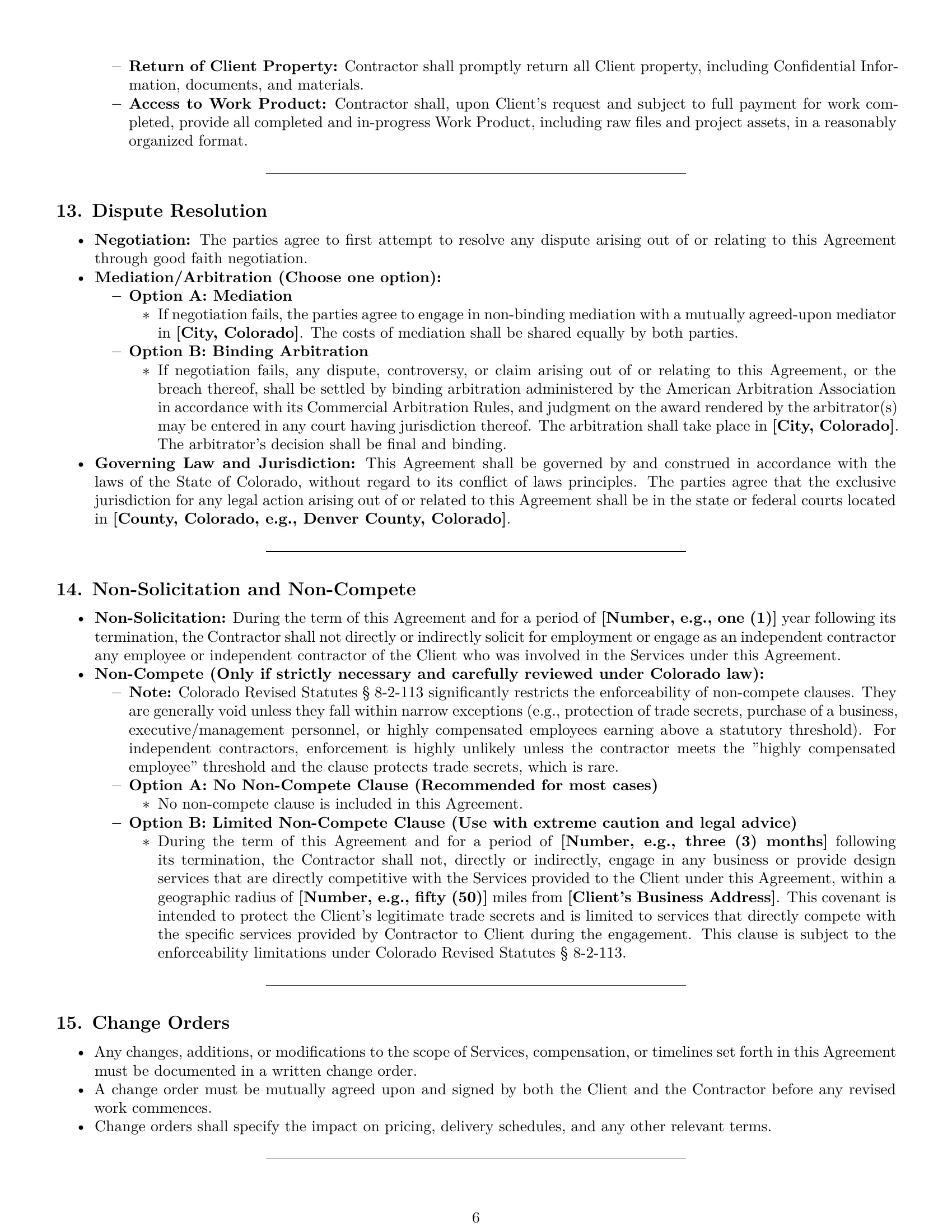 Preview page 6 of Pro Colorado design independent contractor agreement template