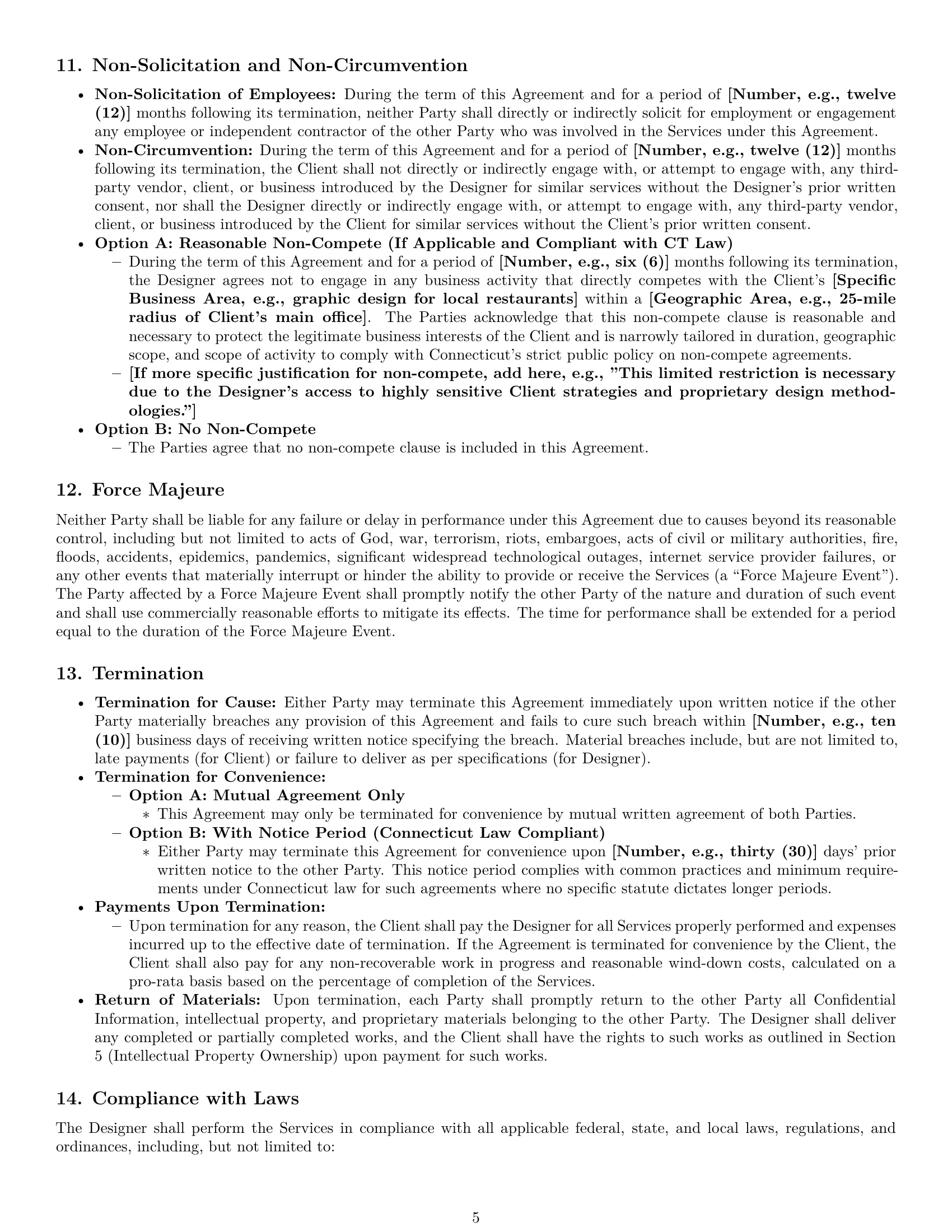 Preview page 5 of Pro Connecticut design independent contractor agreement template