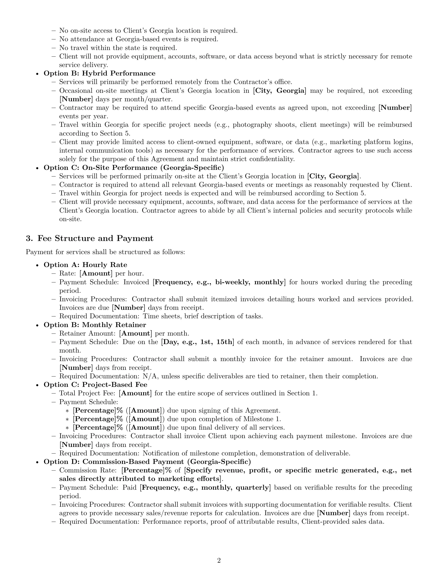 Preview page 2 of Pro Georgia marketing independent contractor agreement template