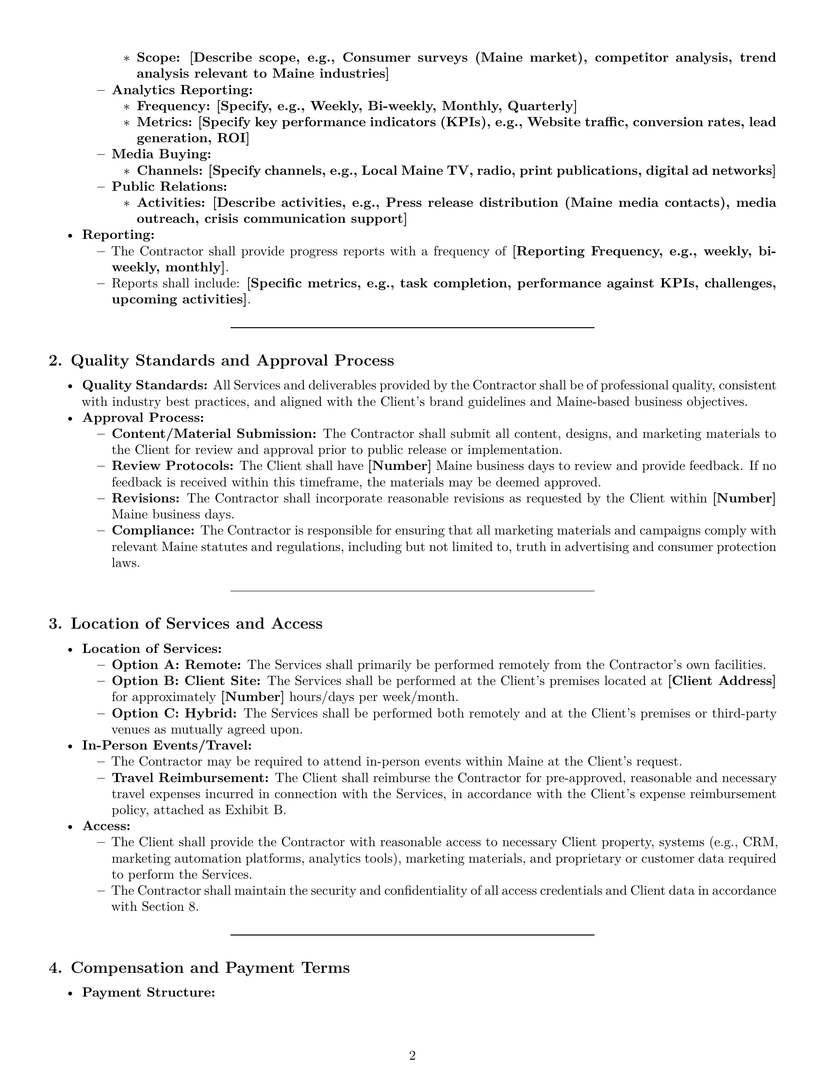 Preview page 2 of Pro Maine marketing independent contractor agreement template