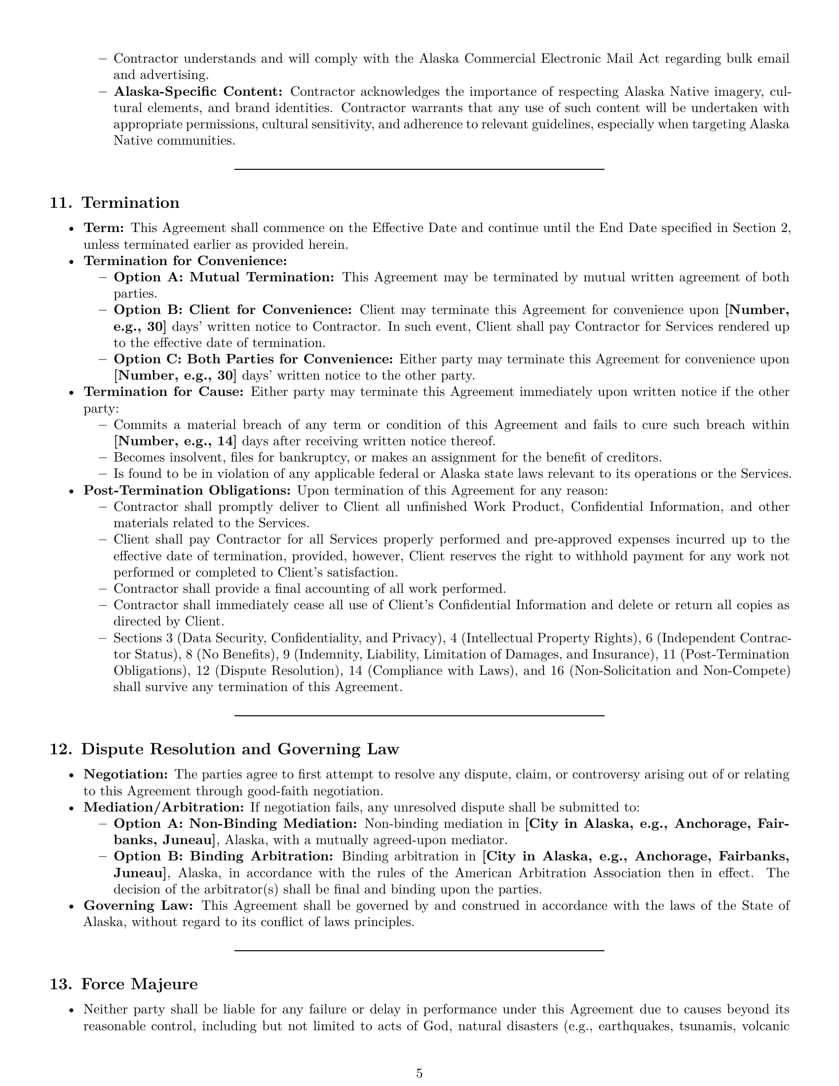 Preview page 5 of Pro Alaska marketing independent contractor agreement template