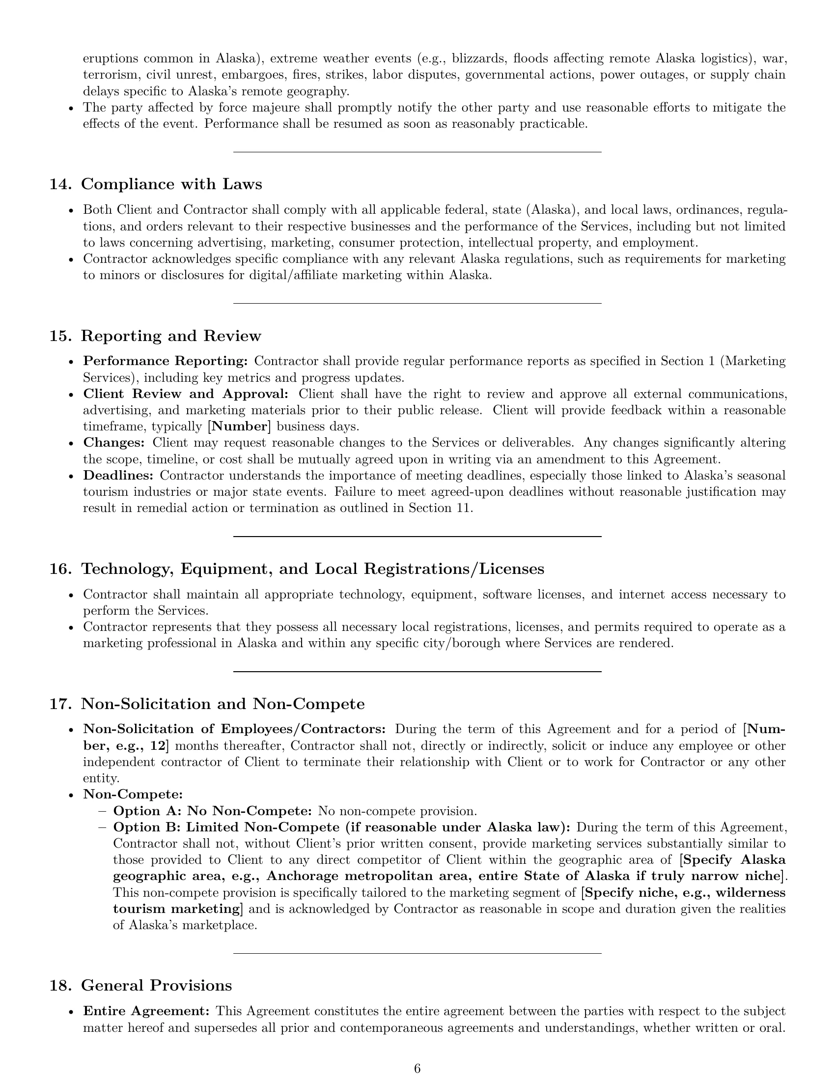 Preview page 6 of Pro Alaska marketing independent contractor agreement template