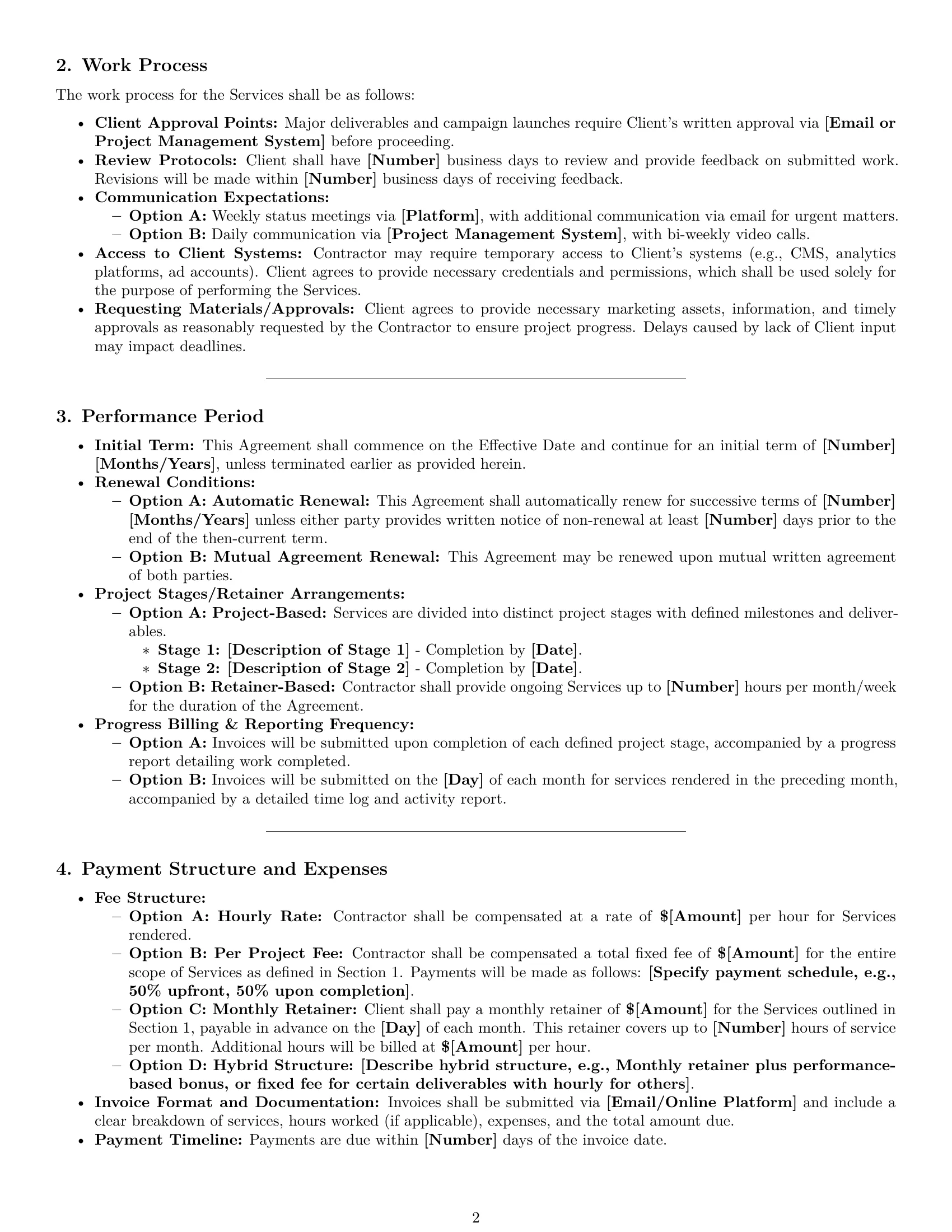 Preview page 2 of Pro New Hampshire marketing independent contractor agreement template