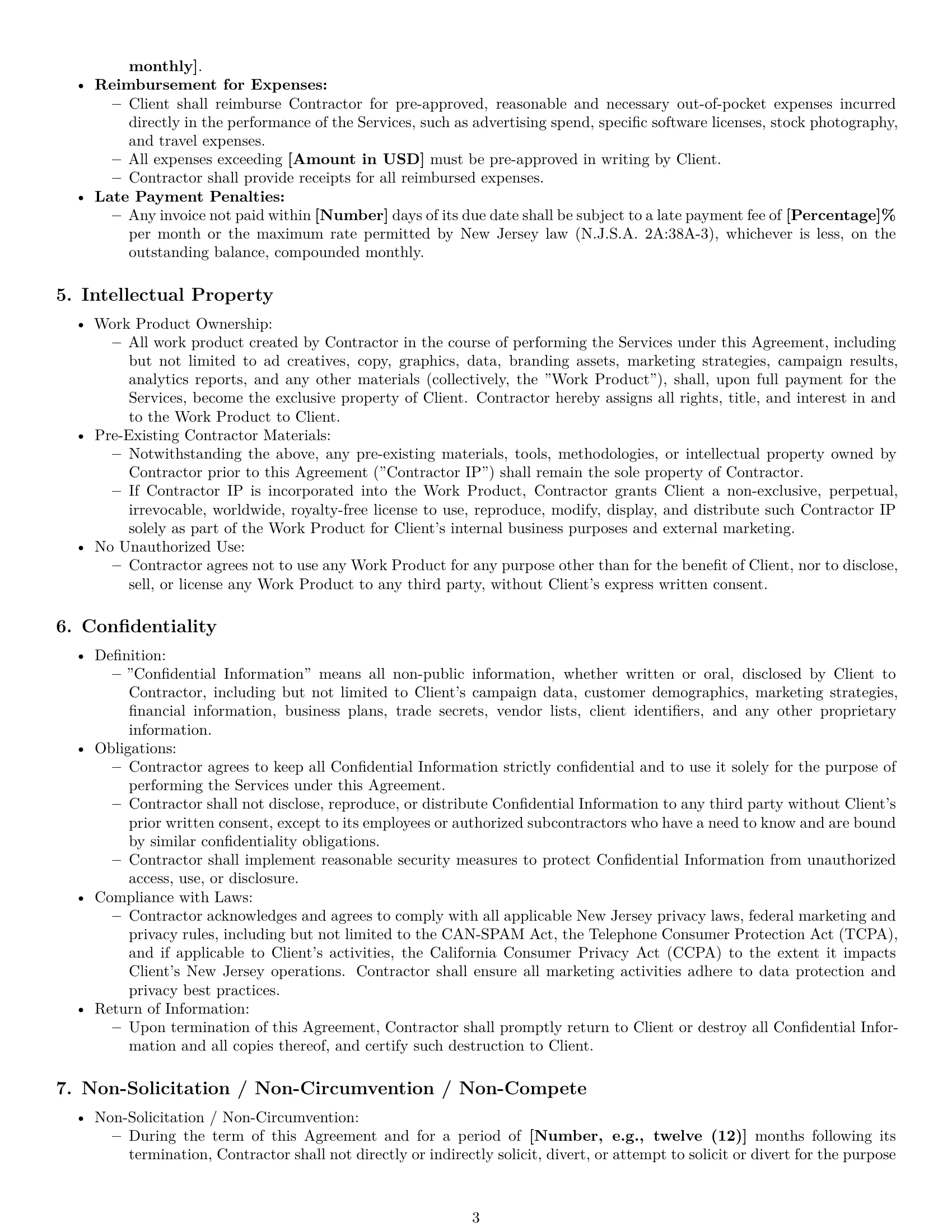 Preview page 3 of Pro New Jersey marketing independent contractor agreement template