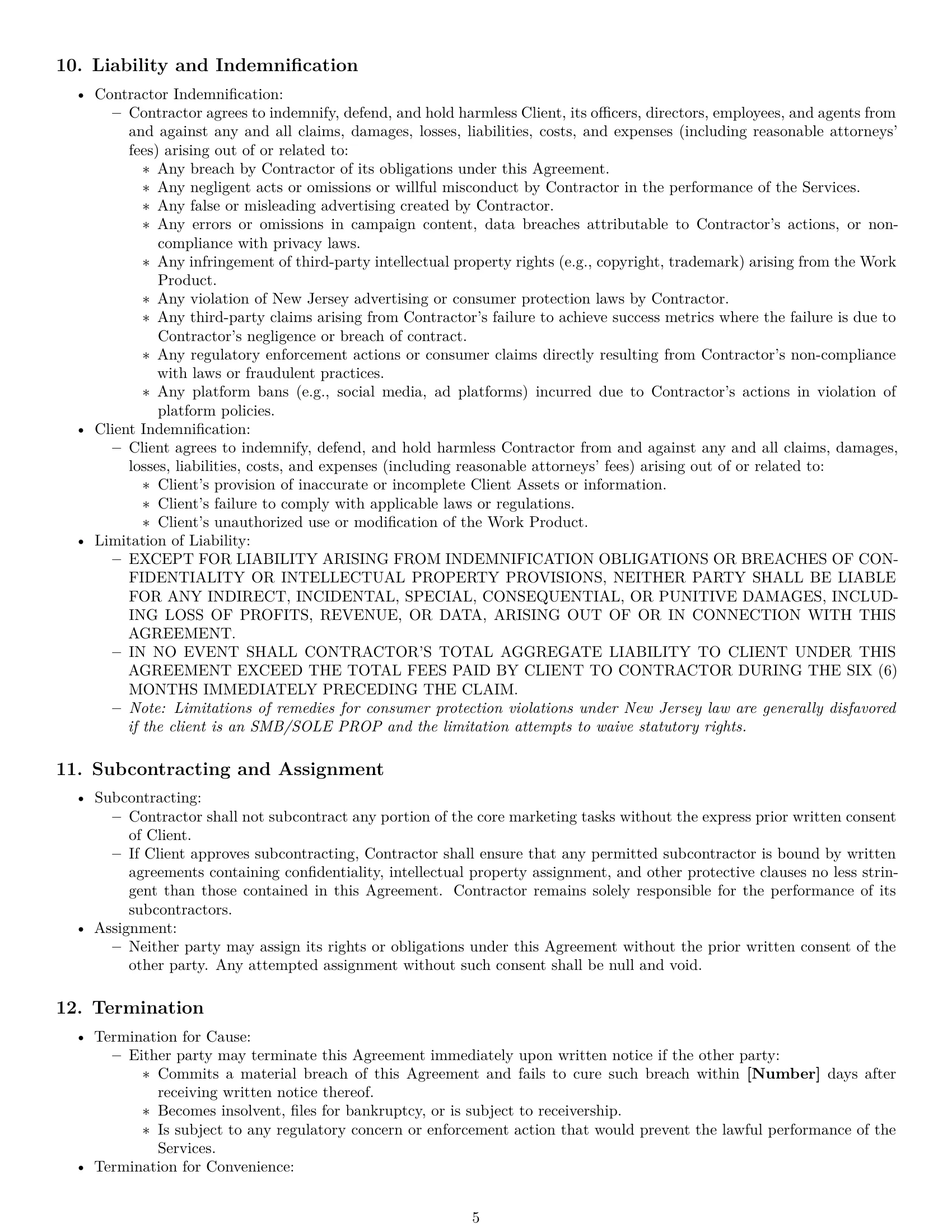 Preview page 5 of Pro New Jersey marketing independent contractor agreement template