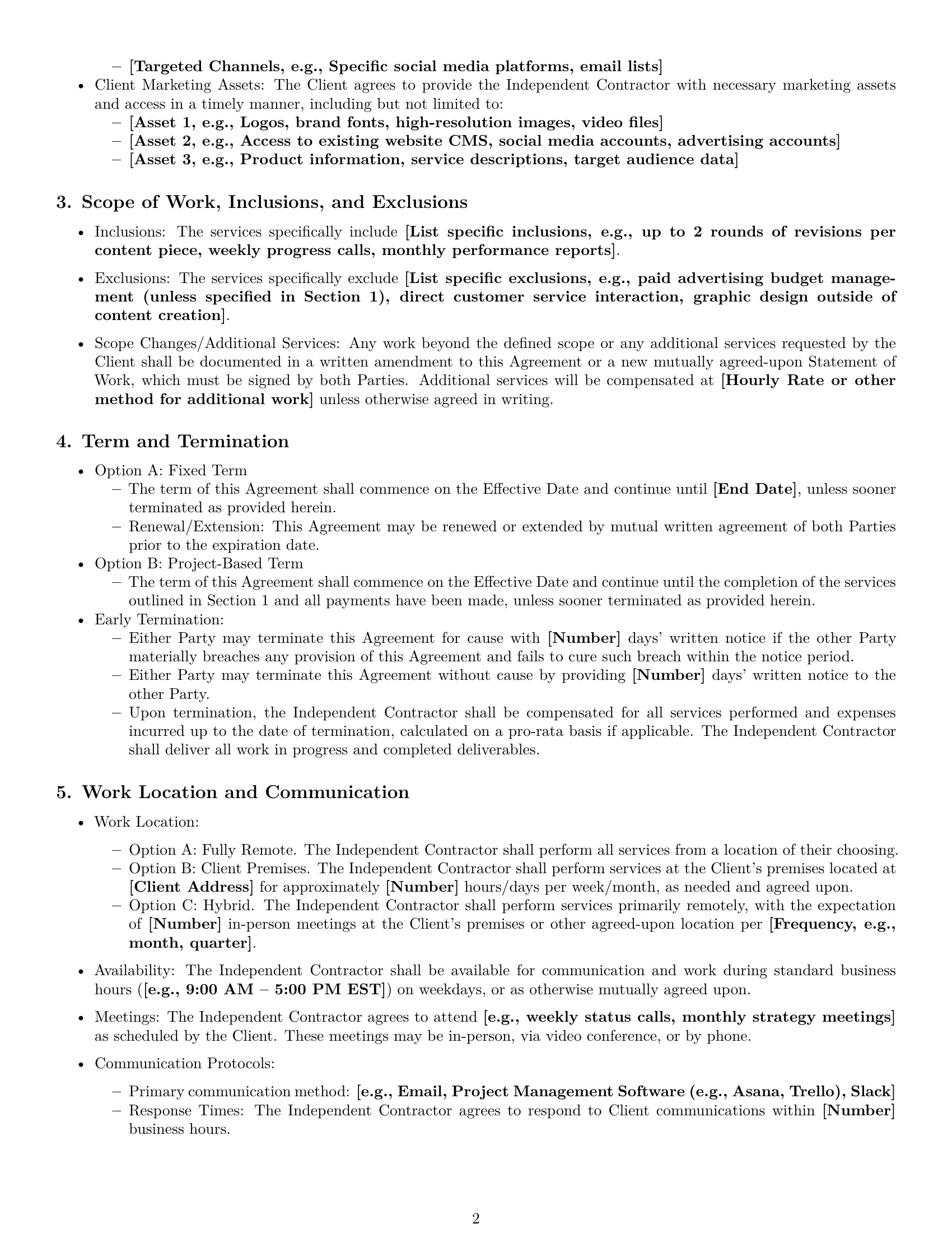 Preview page 2 of Pro South Carolina marketing independent contractor agreement template