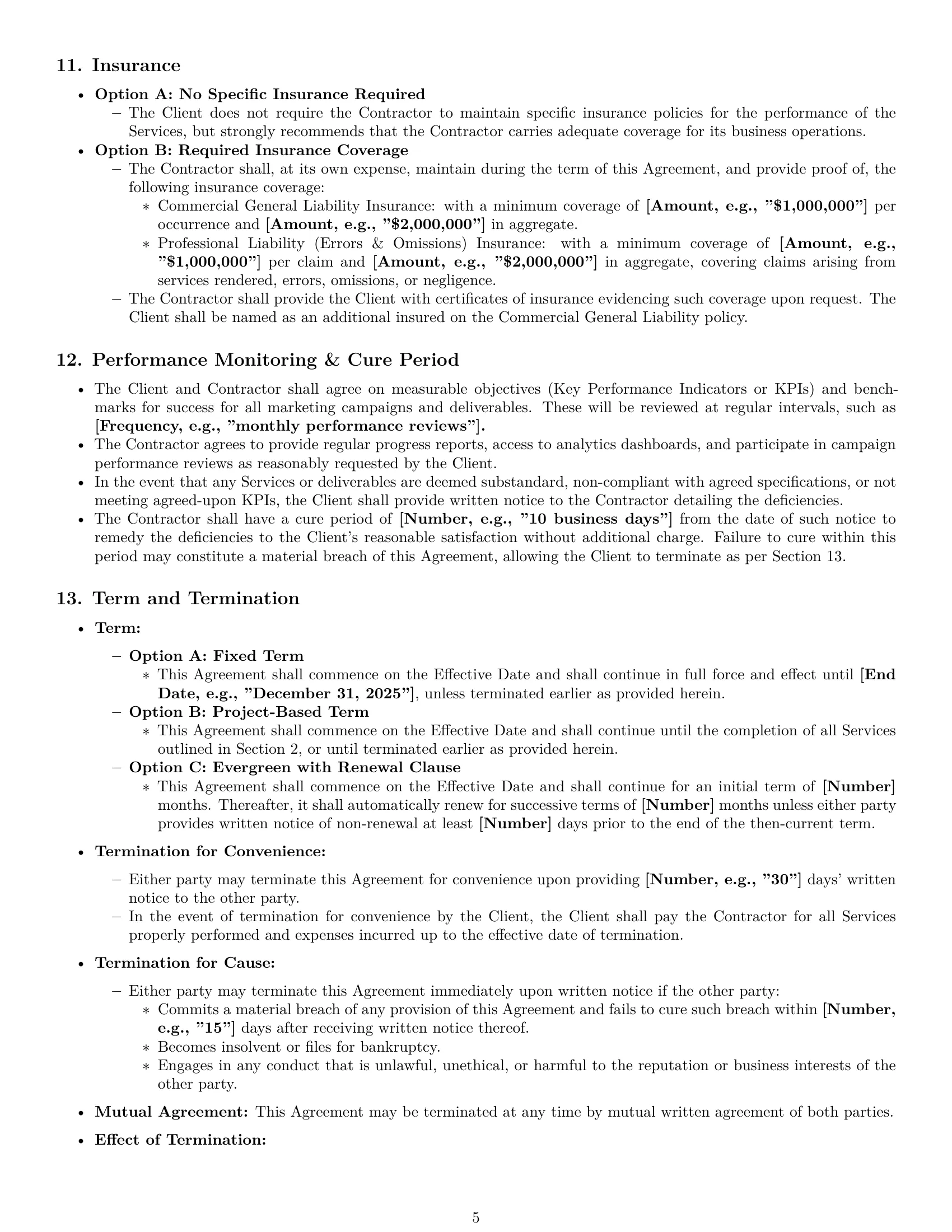 Preview page 5 of Pro Delaware marketing independent contractor agreement template