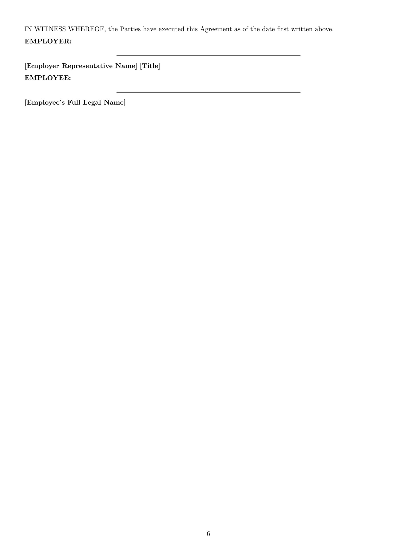 Preview page 6 of Pro Hawaii office assistant employment contract template