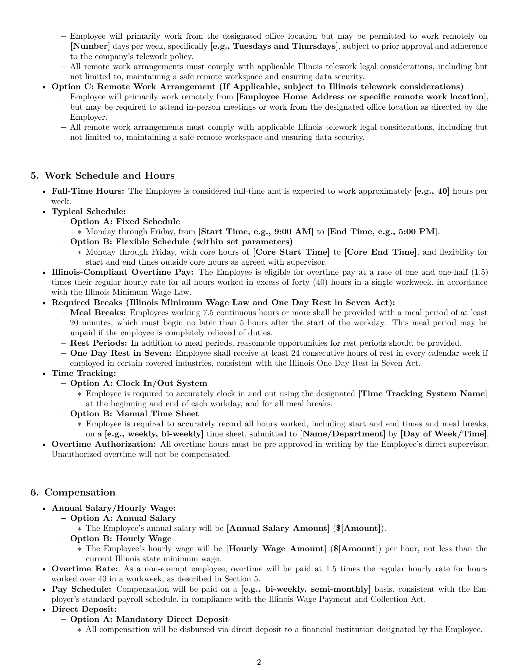Preview page 2 of Pro Illinois office assistant employment contract template