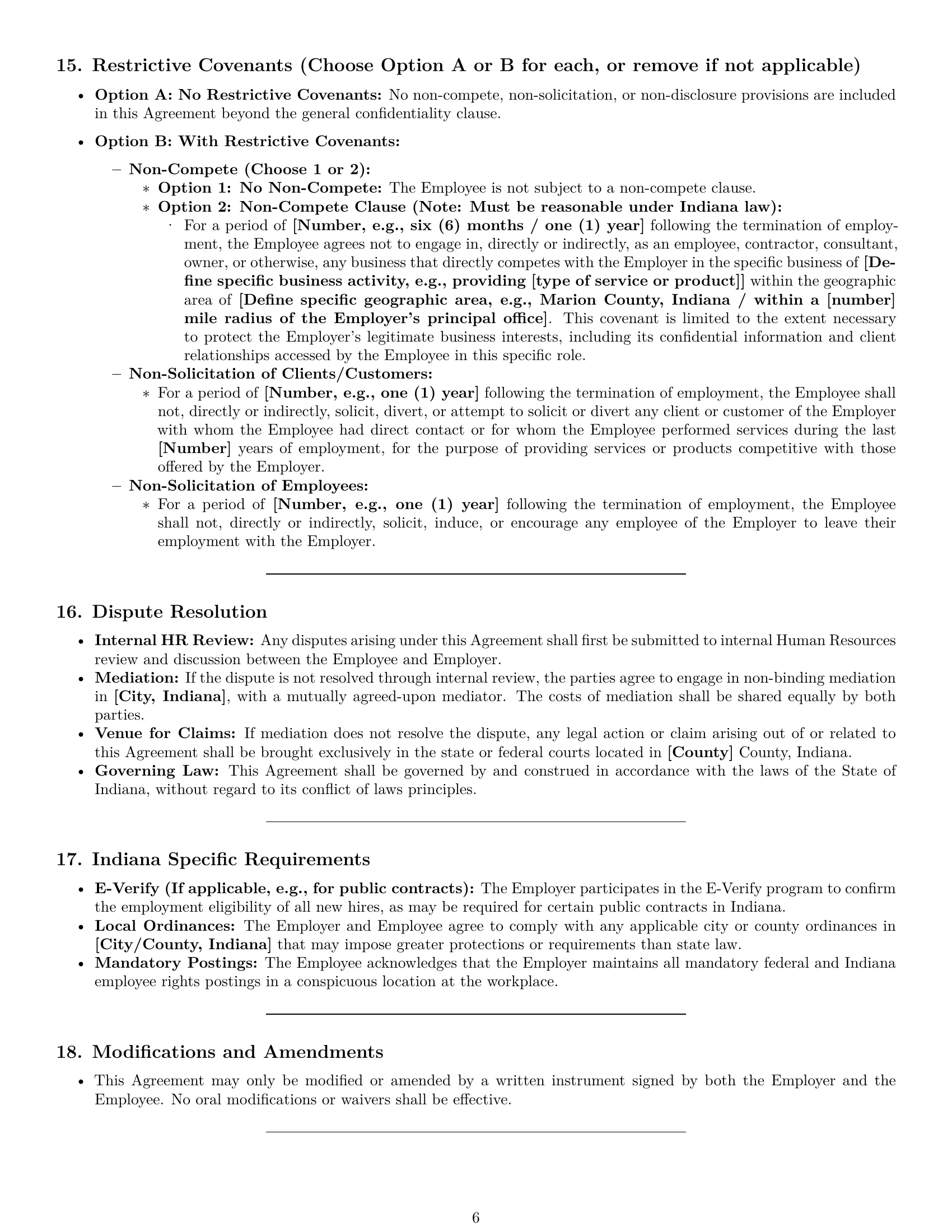 Preview page 6 of Pro Indiana office assistant employment contract template