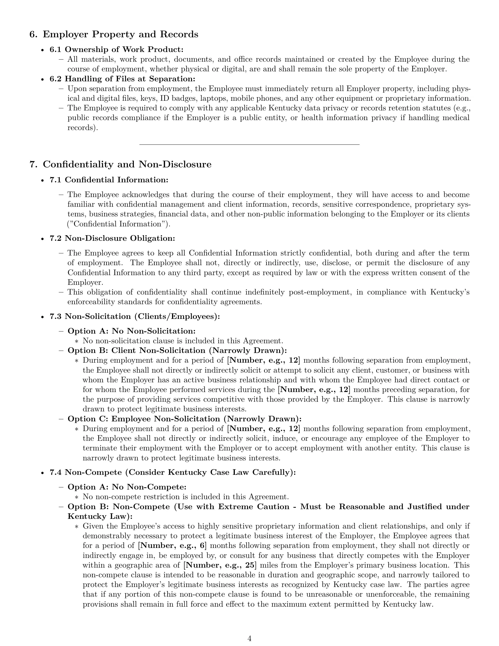 Preview page 4 of Pro Kentucky office assistant employment contract template