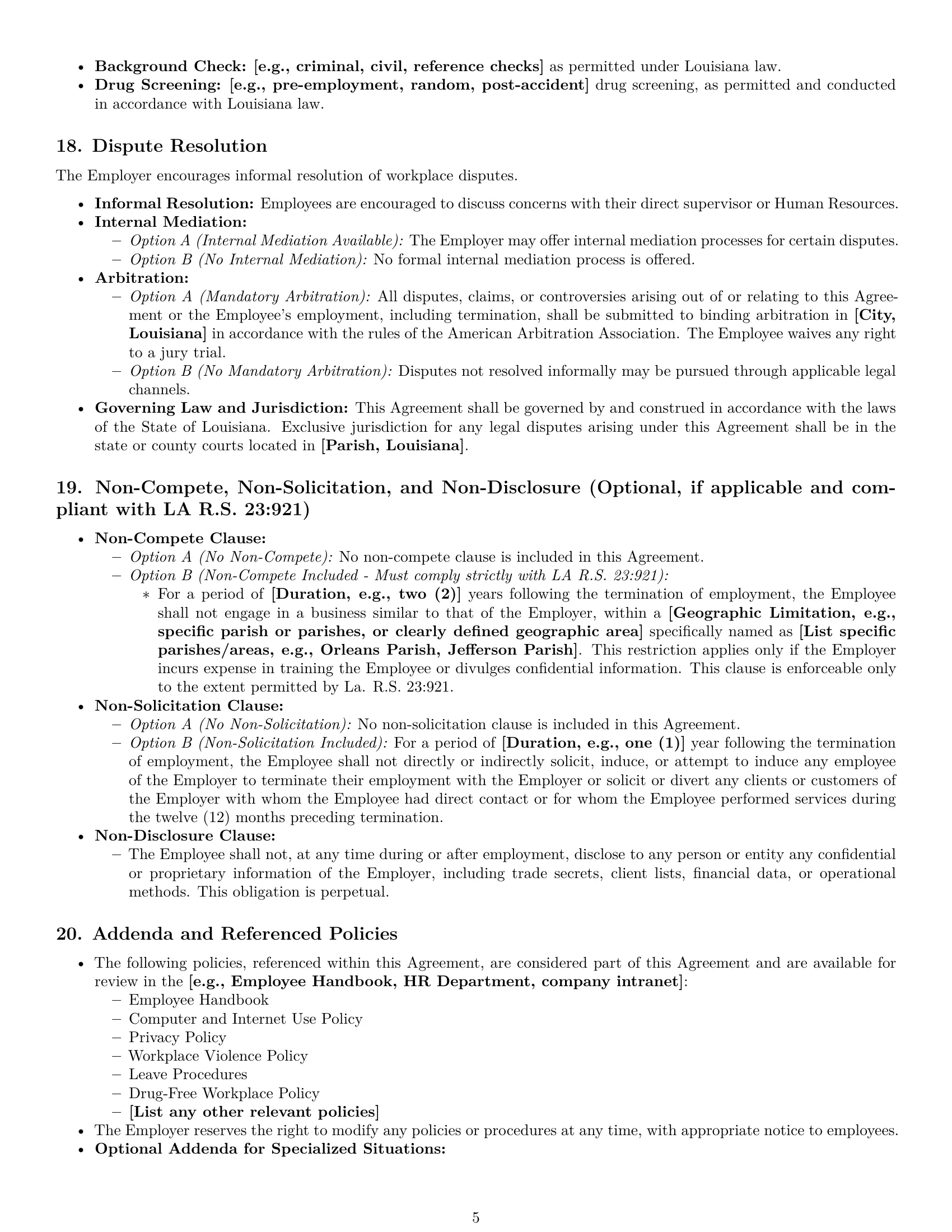 Preview page 5 of Pro Louisiana office assistant employment contract template