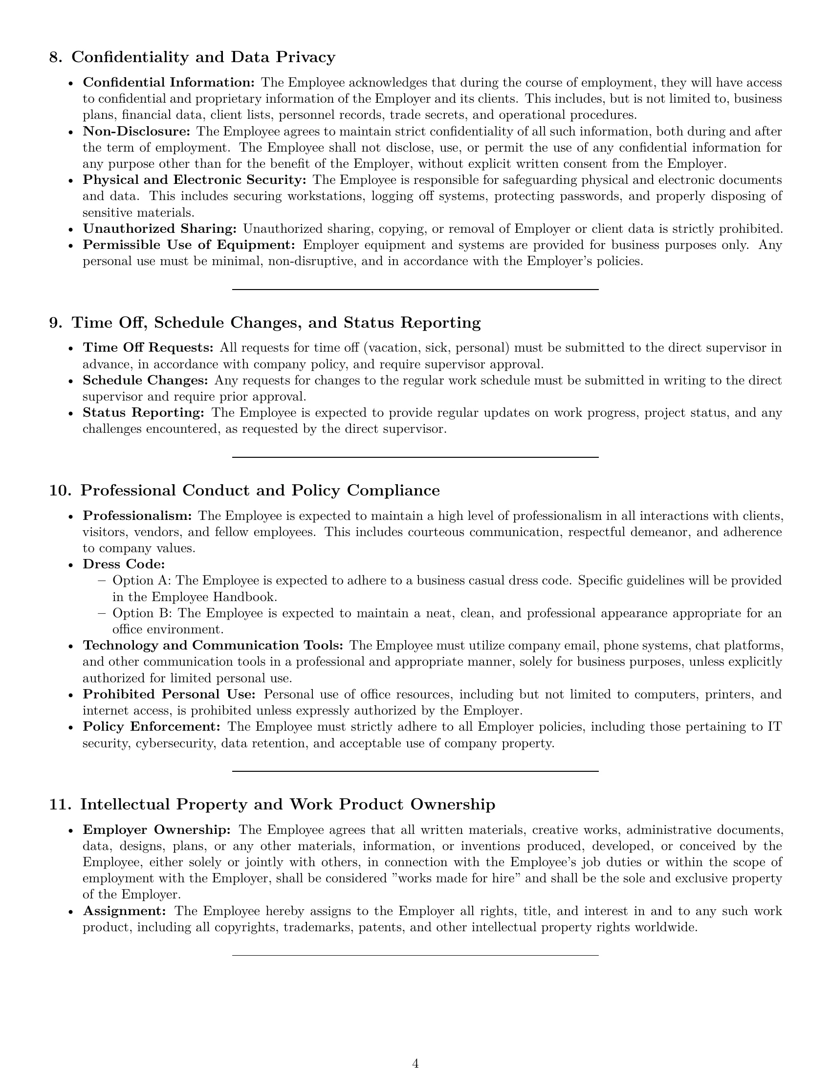 Preview page 4 of Pro Montana office assistant employment contract template