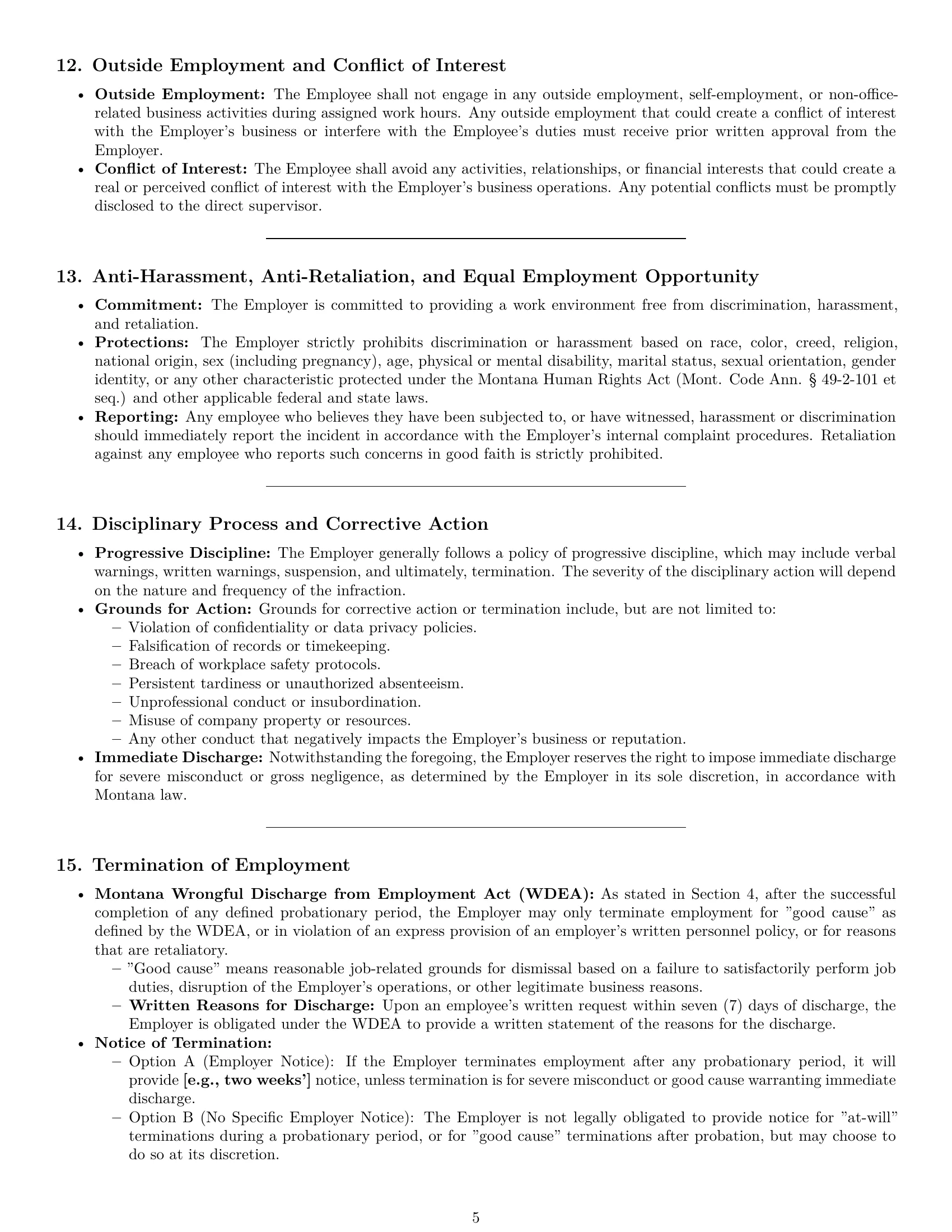 Preview page 5 of Pro Montana office assistant employment contract template
