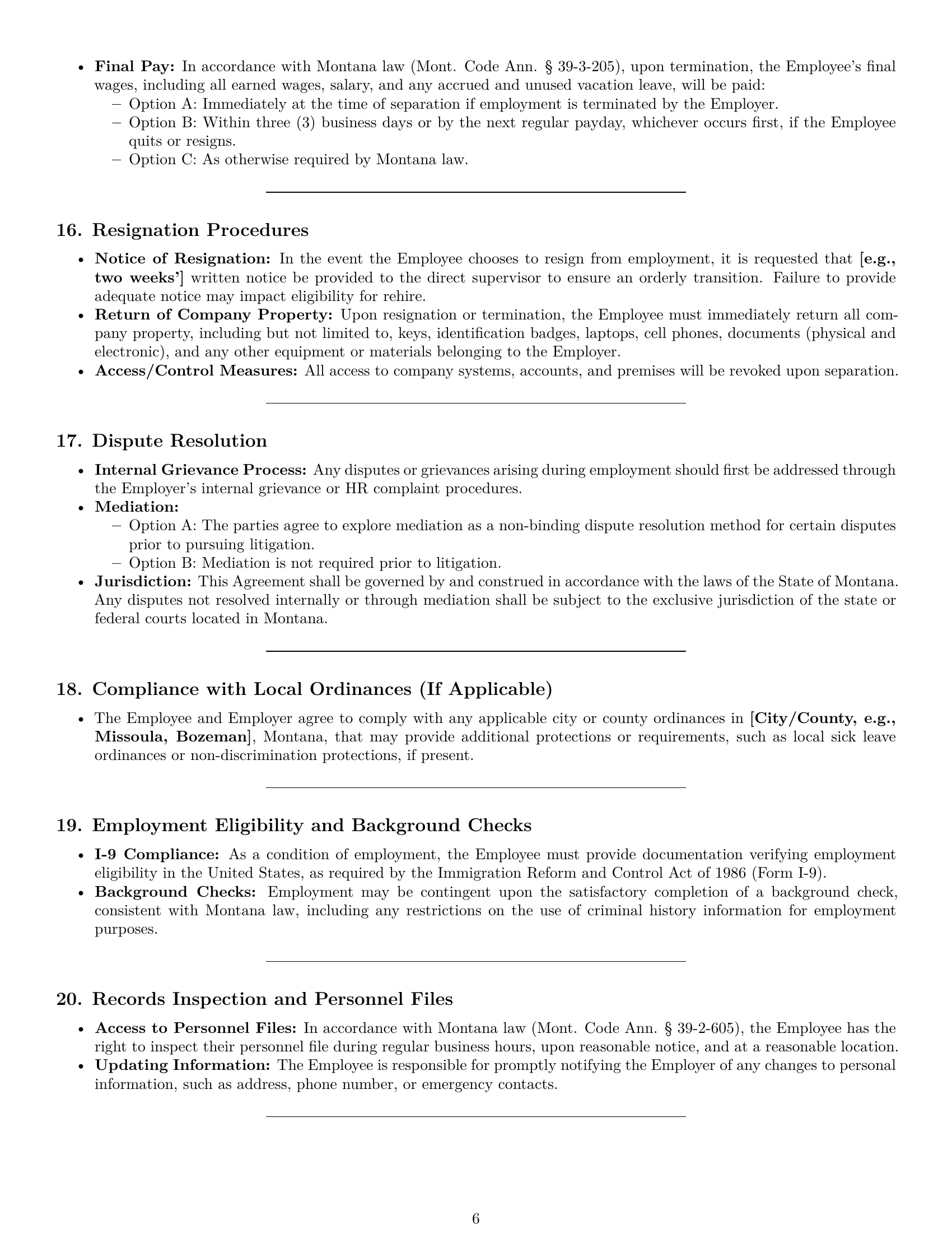 Preview page 6 of Pro Montana office assistant employment contract template