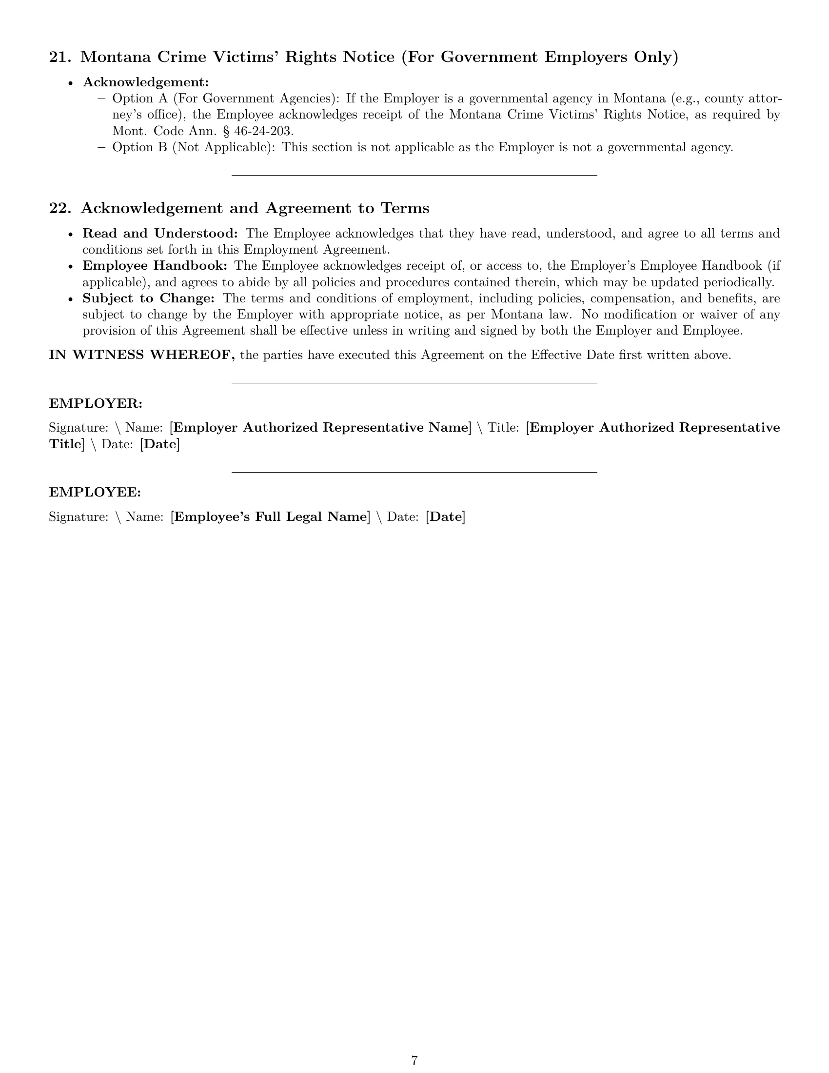 Preview page 7 of Pro Montana office assistant employment contract template