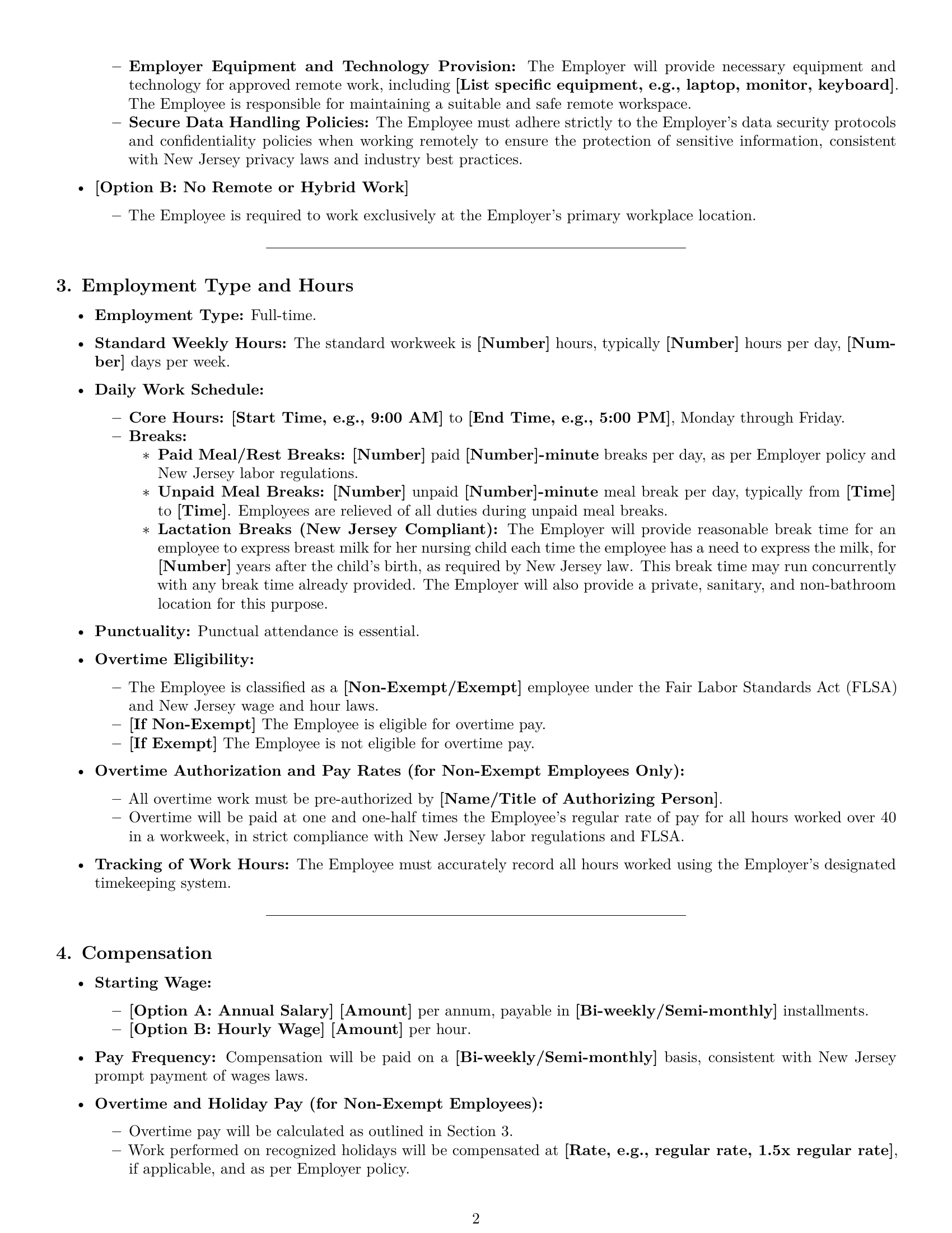 Preview page 2 of Pro New Jersey office assistant employment contract template
