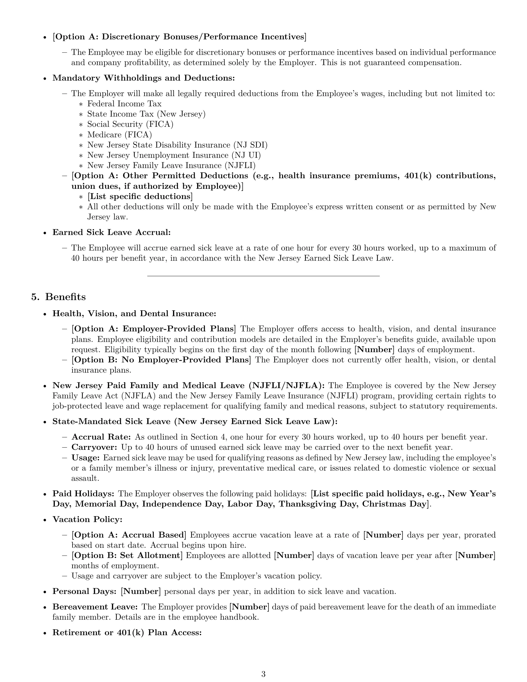 Preview page 3 of Pro New Jersey office assistant employment contract template