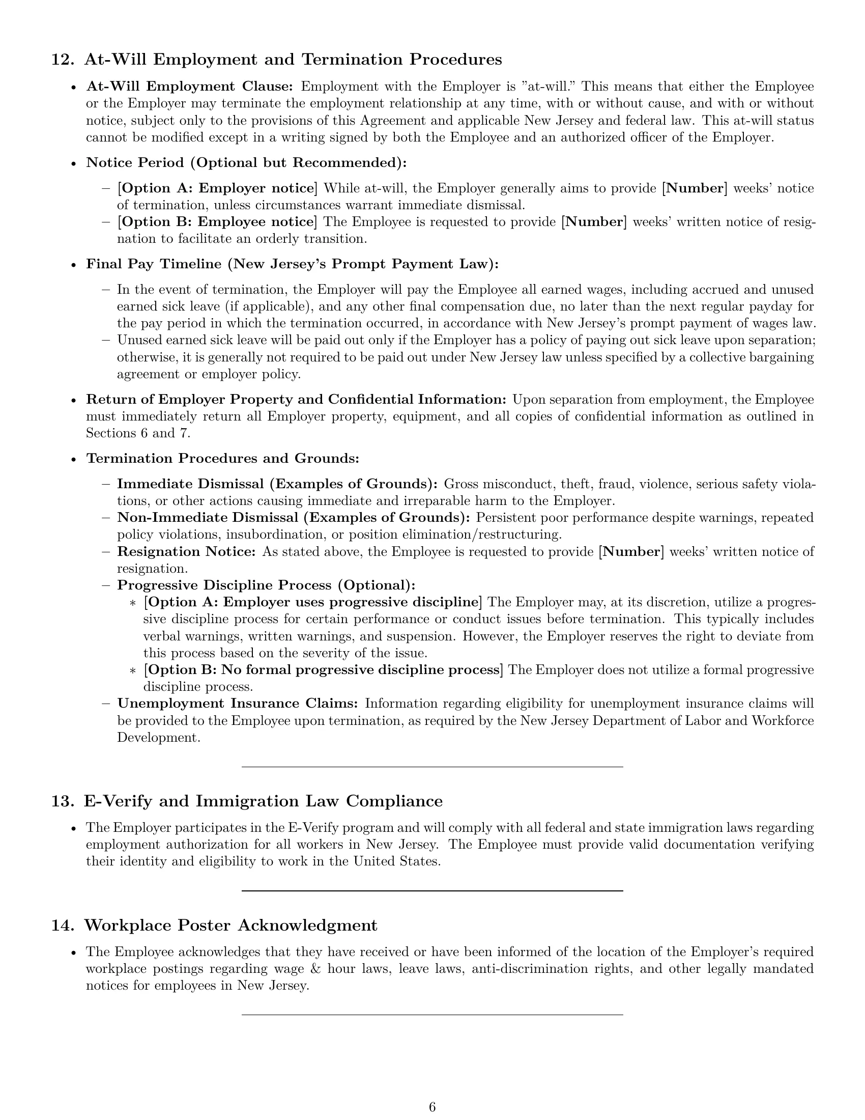 Preview page 6 of Pro New Jersey office assistant employment contract template