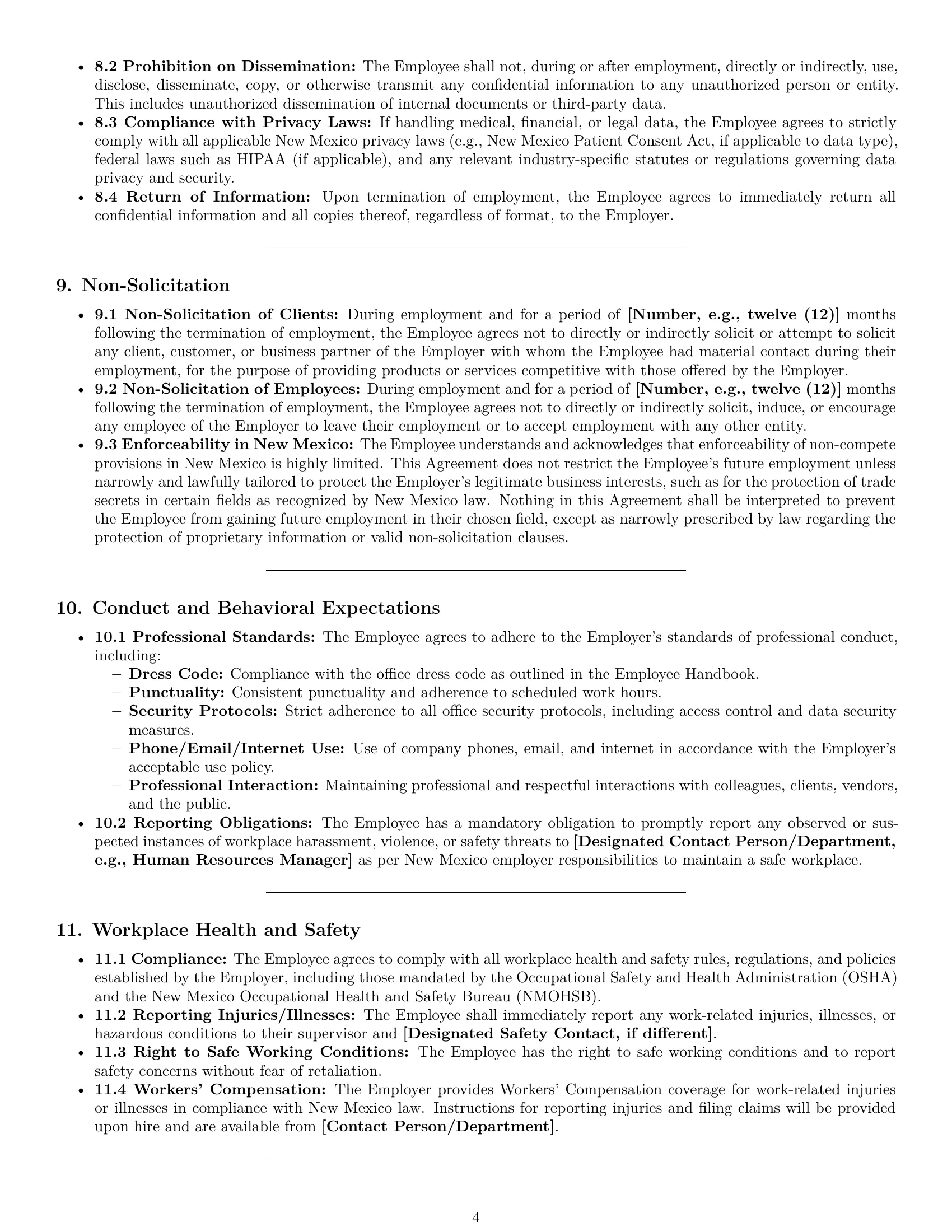 Preview page 4 of Pro New Mexico office assistant employment contract template