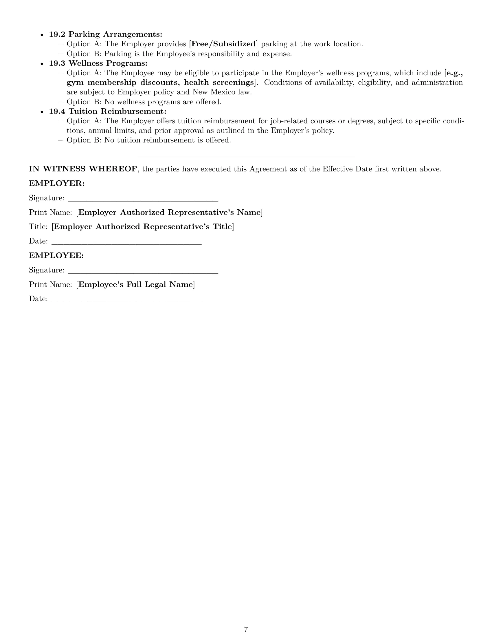 Preview page 7 of Pro New Mexico office assistant employment contract template