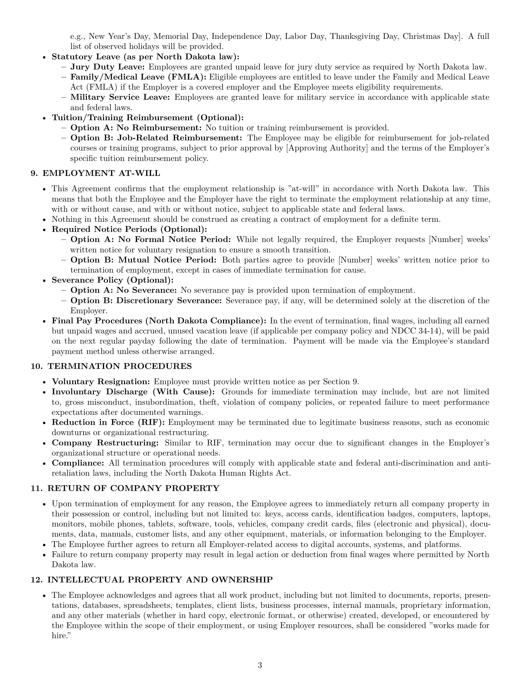 Preview page 3 of Pro North Dakota office assistant employment contract template