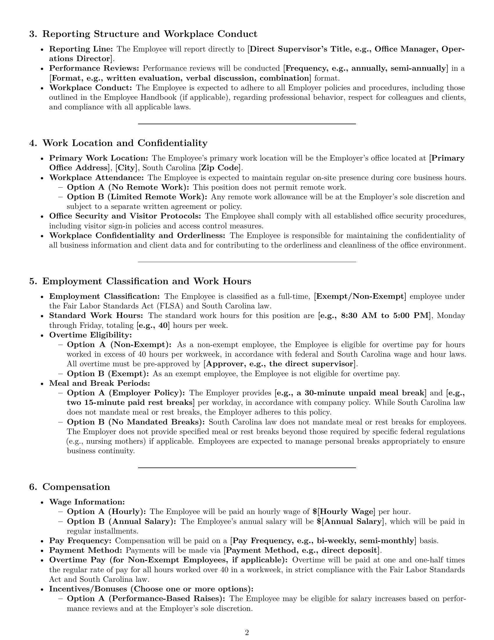 Preview page 2 of Pro South Carolina office assistant employment contract template