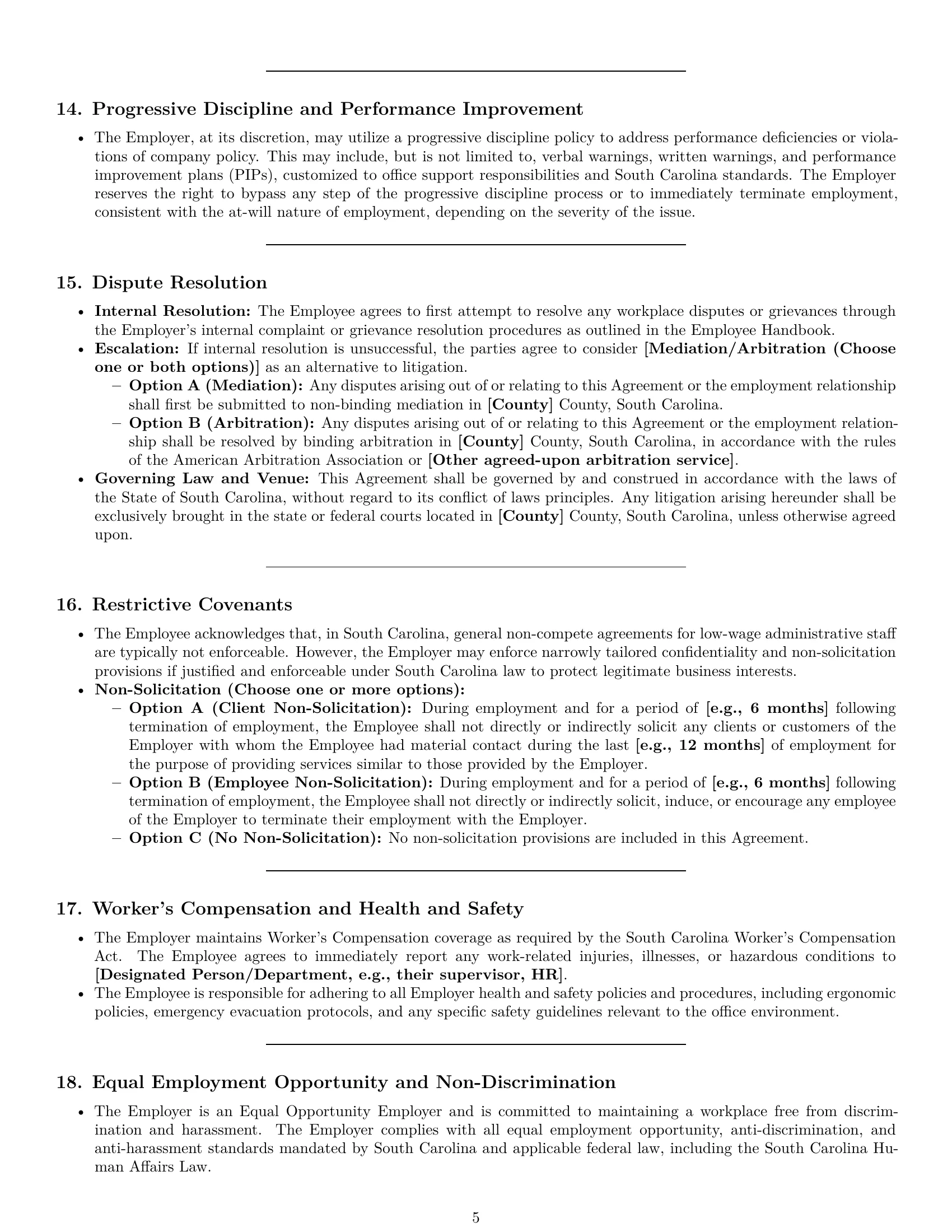 Preview page 5 of Pro South Carolina office assistant employment contract template