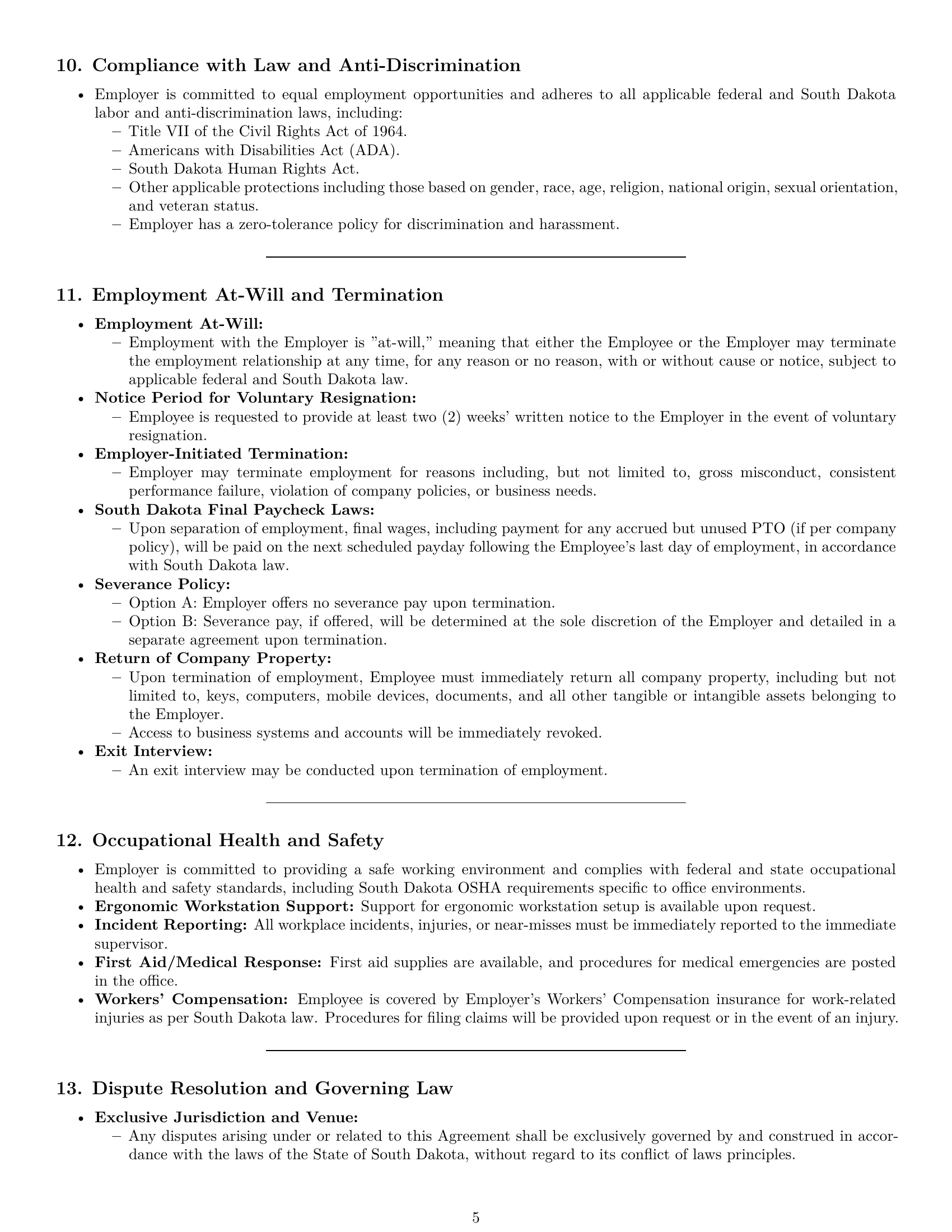 Preview page 5 of Pro South Dakota office assistant employment contract template