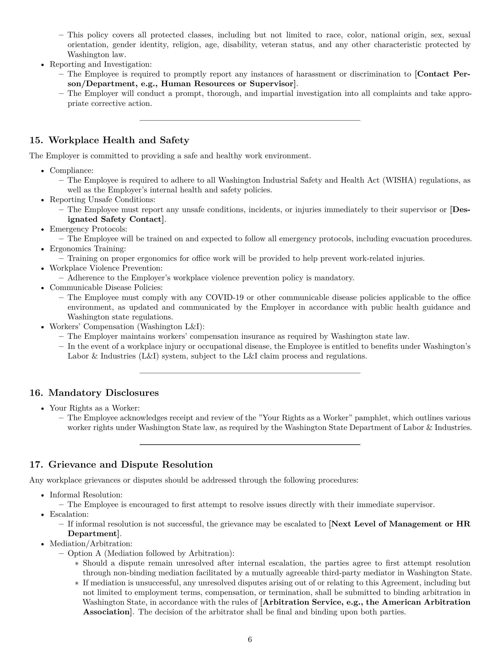 Preview page 6 of Pro Washington office assistant employment contract template